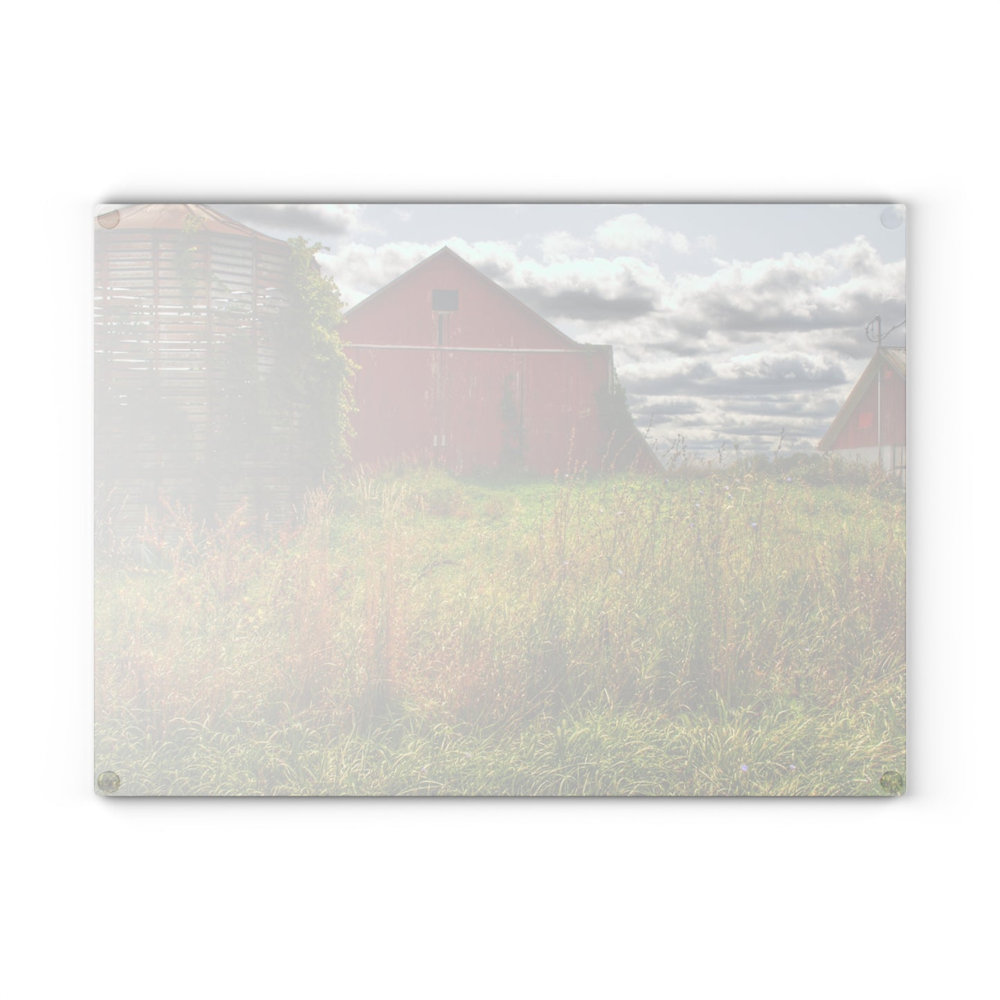 U R There Photography Roadside Relics Rustic Farmhouse Tempered-Glass Cutting Board