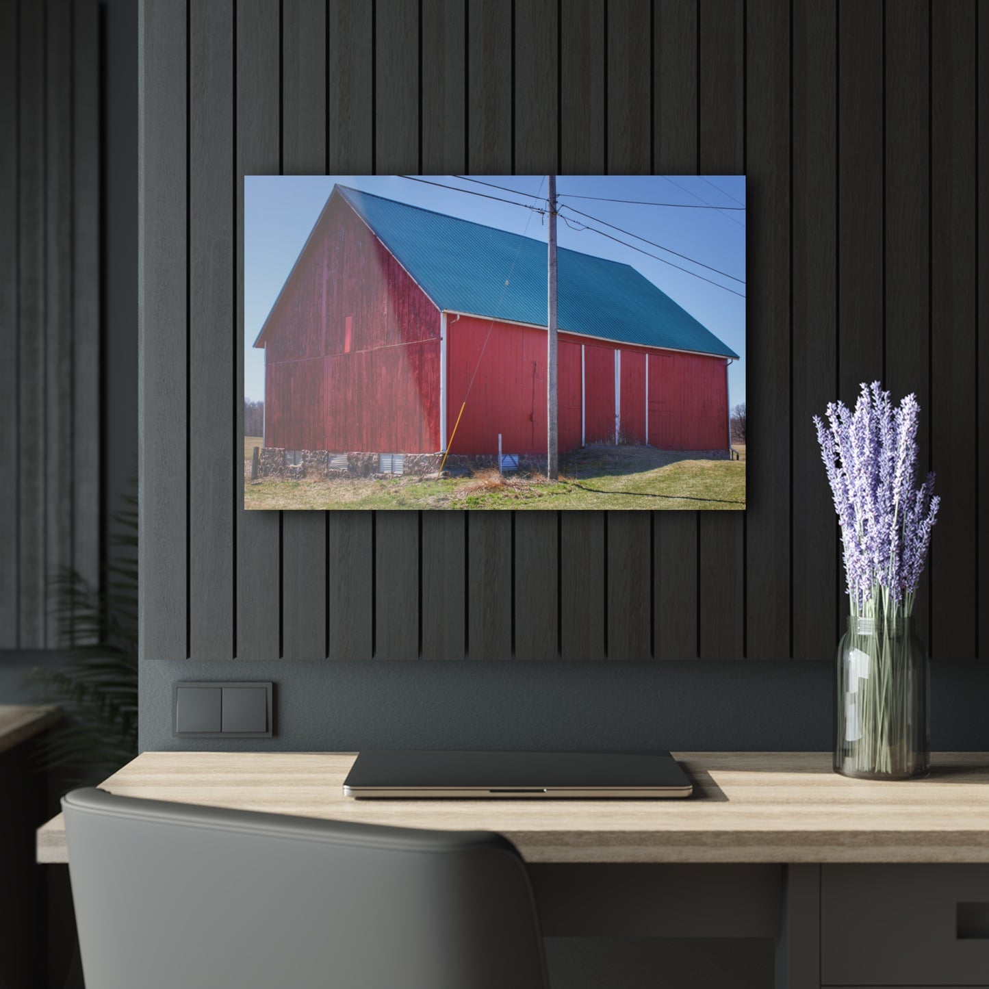 U R There Photography Imlay City Road Red II Rustic Farmhouse Acrylic Wall Print