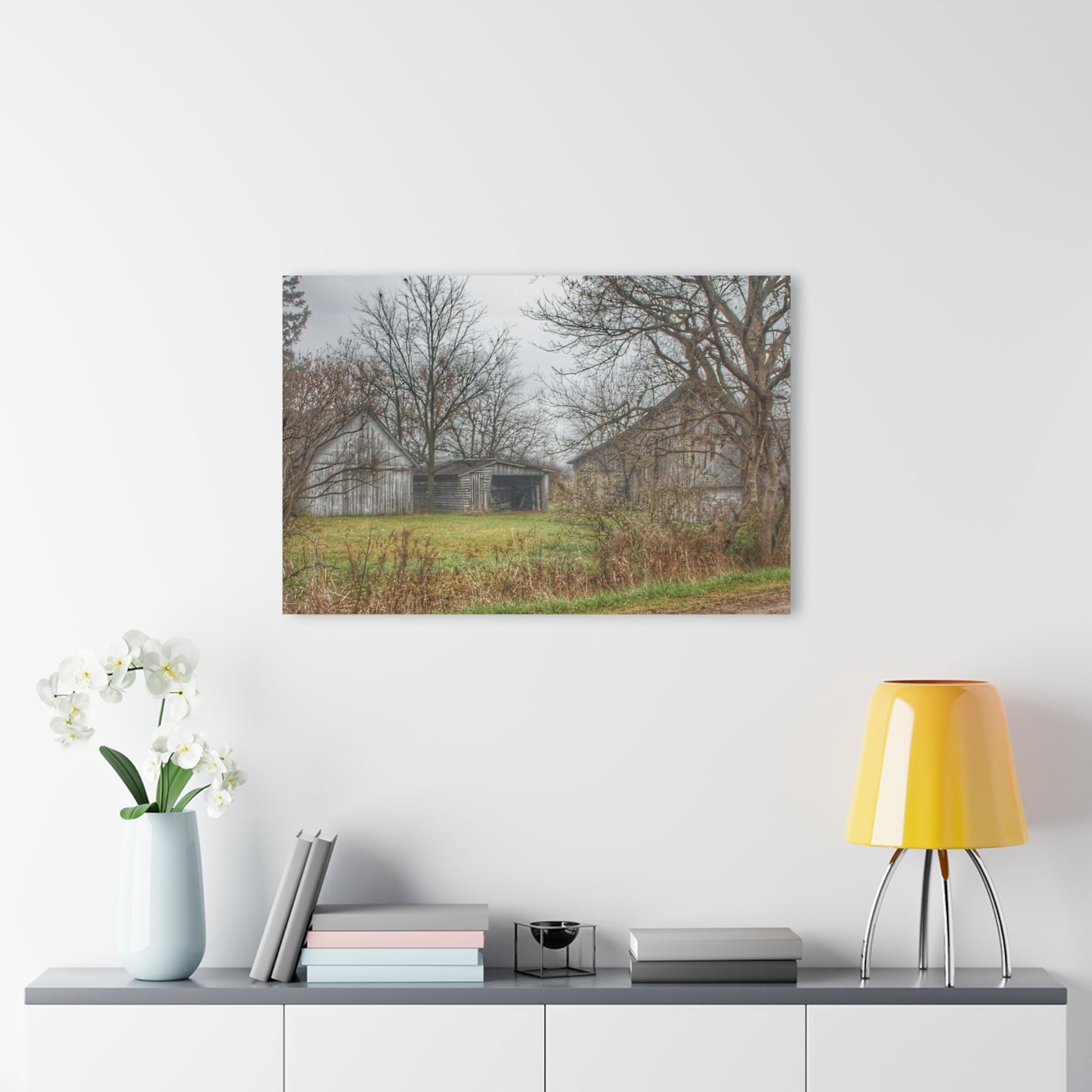 U R There Photography Bowers Road Greys IV Rustic Farmhouse Acrylic Wall Print