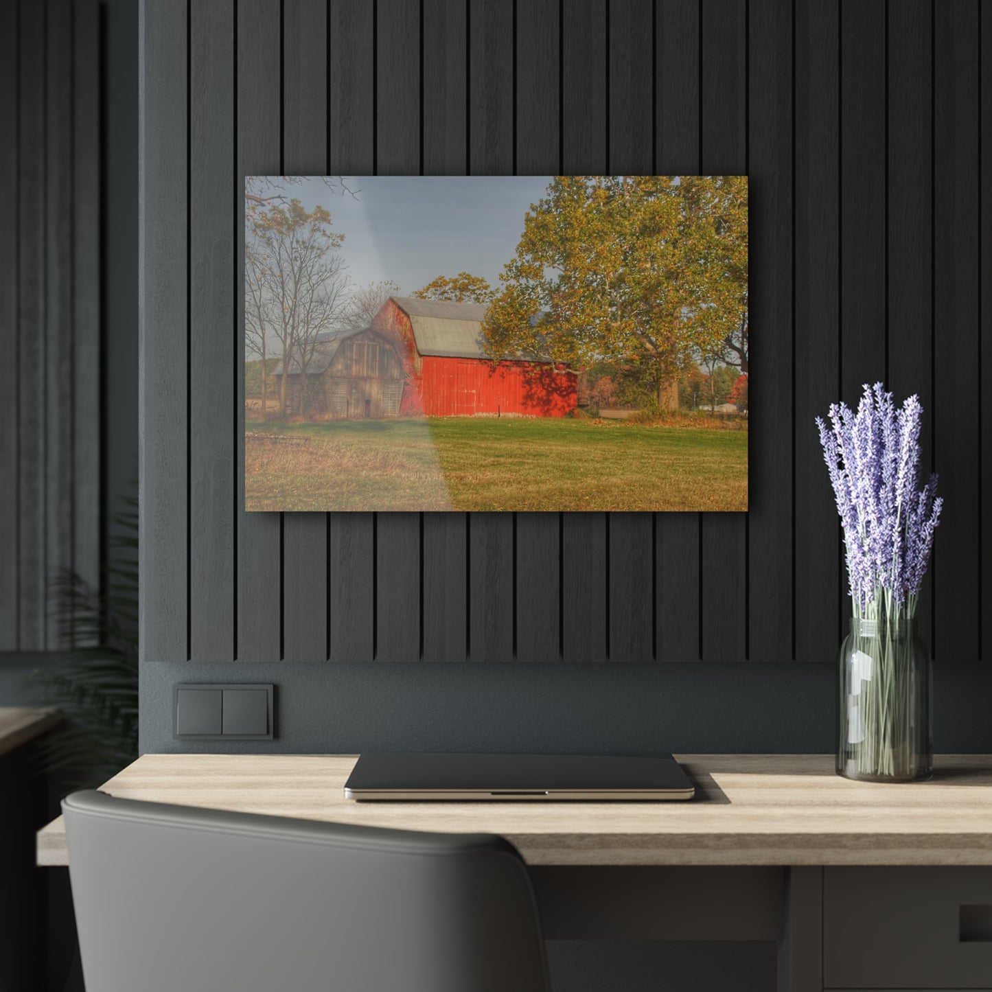 U R There Photography Barkley Road Red I Rustic Farmhouse Acrylic Wall Print