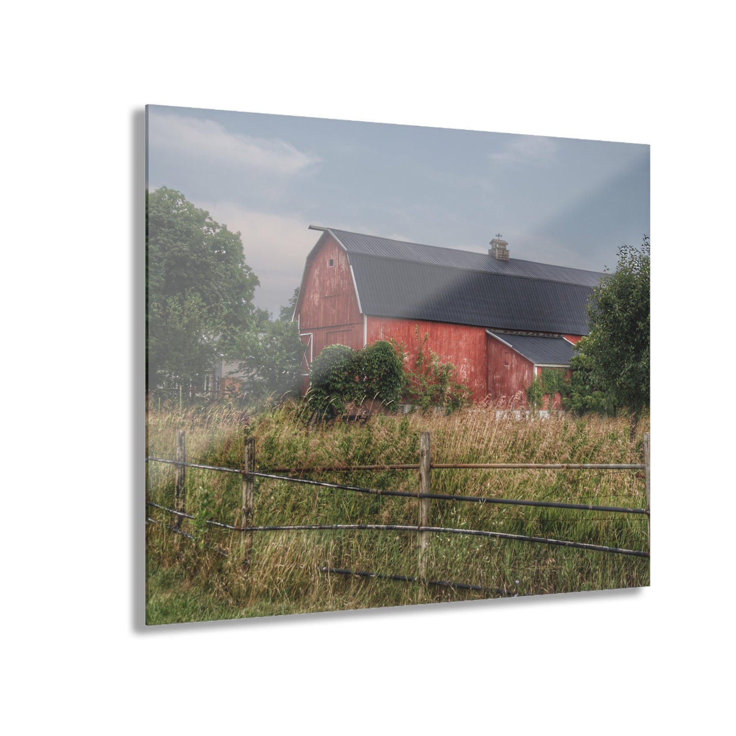 U R There Photography Snook Road Red Rustic Farmhouse Acrylic Wall Print