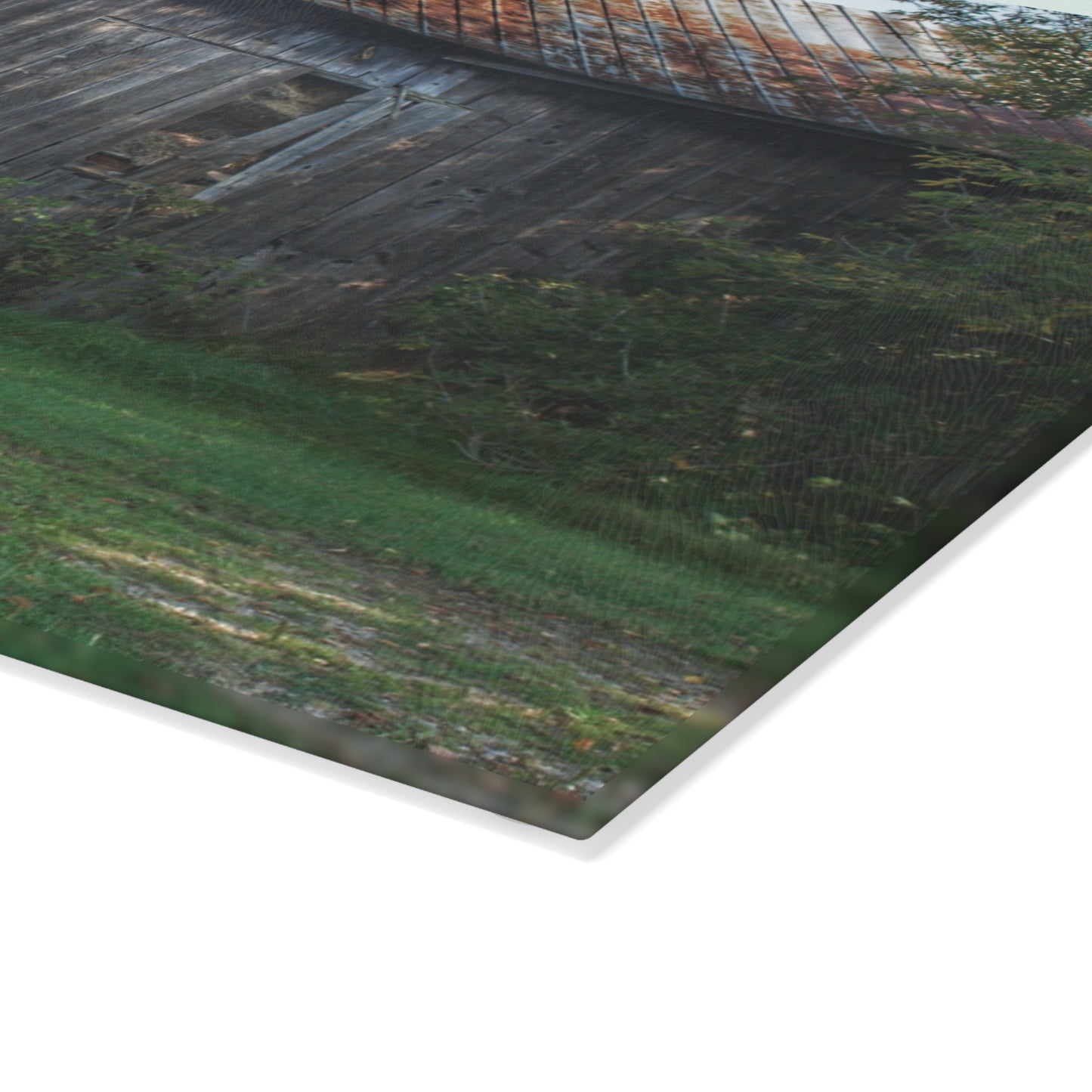 U R There Photography Rusted Grey Rustic Farmhouse Tempered-Glass Cutting Board