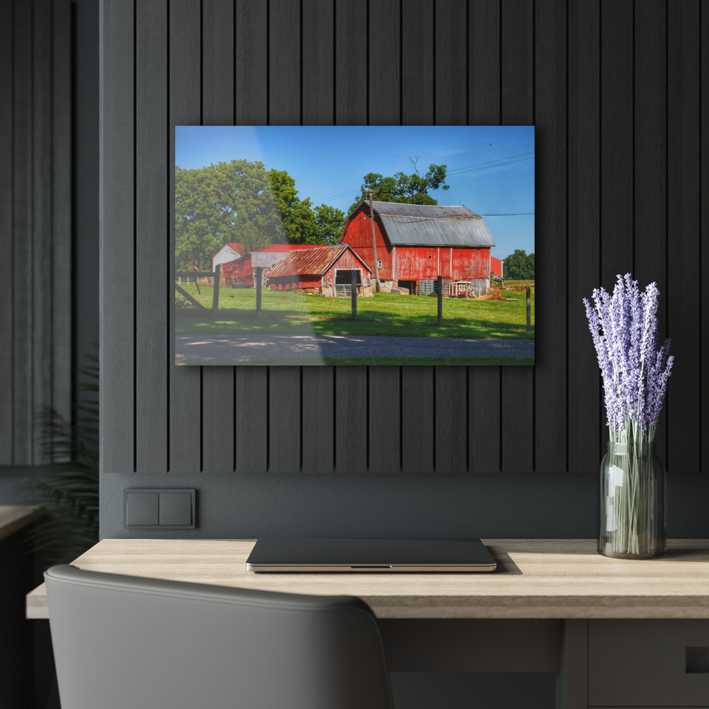 U R There Photography Frances Road Reds I Rustic Farmhouse Acrylic Wall Print