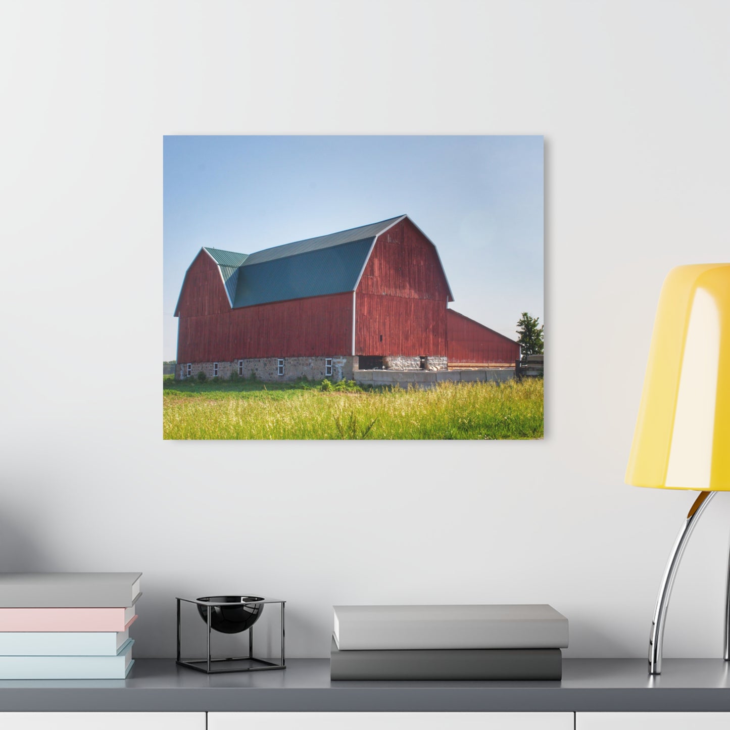 U R There Photography Burnside Red Rustic Farmhouse Acrylic Wall Print