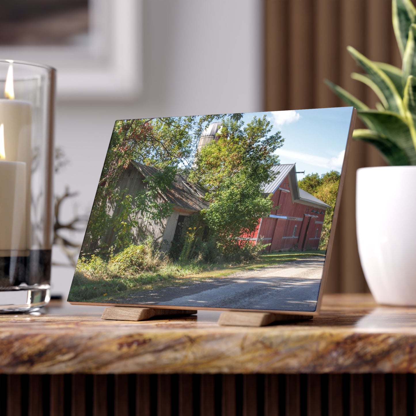 U R There Photography Bordman Roadside Buddies II Rustic Farmhouse Decorative Ceramic Tile