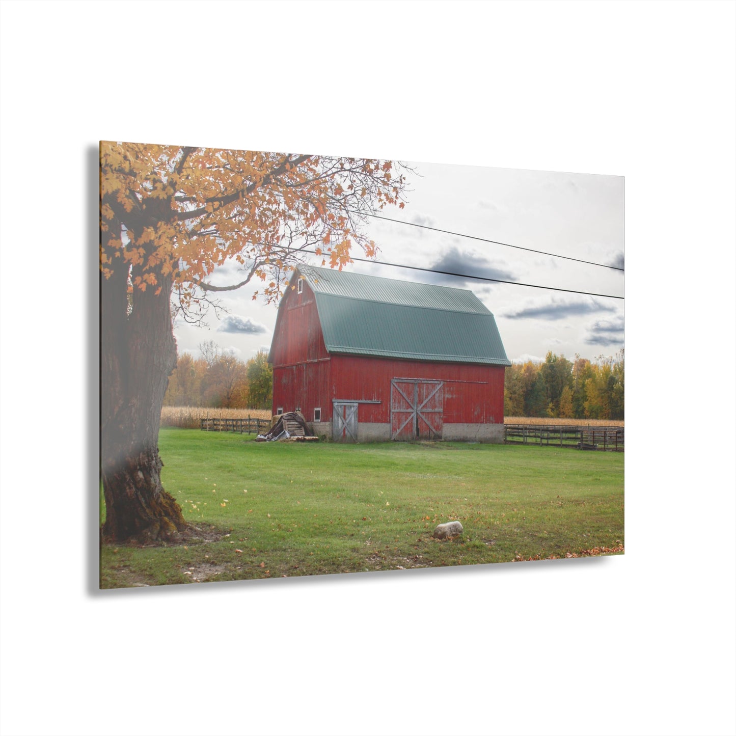 U R There Photography Bowers Roadside Red Rustic Farmhouse Acrylic Wall Print
