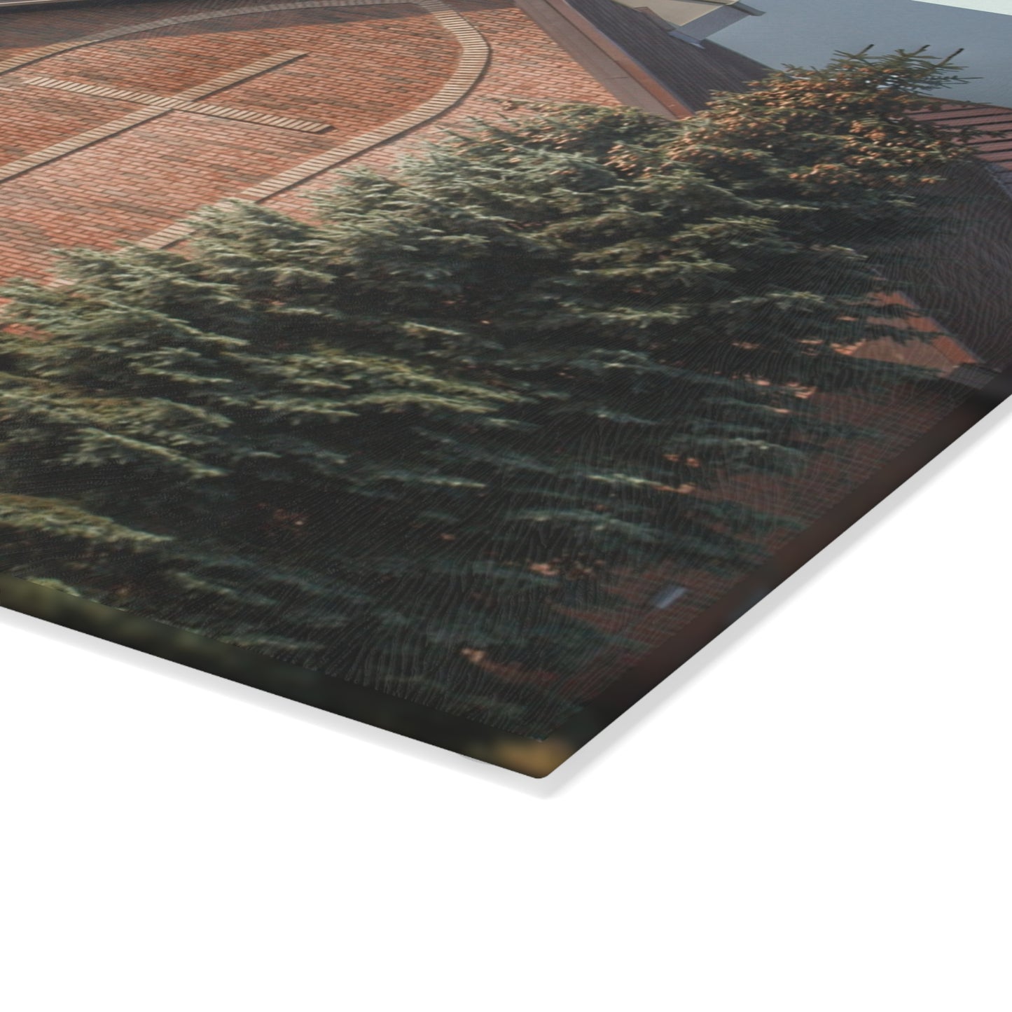 U R There Photography Church on Irish Road Rustic Farmhouse Tempered-Glass Cutting Board