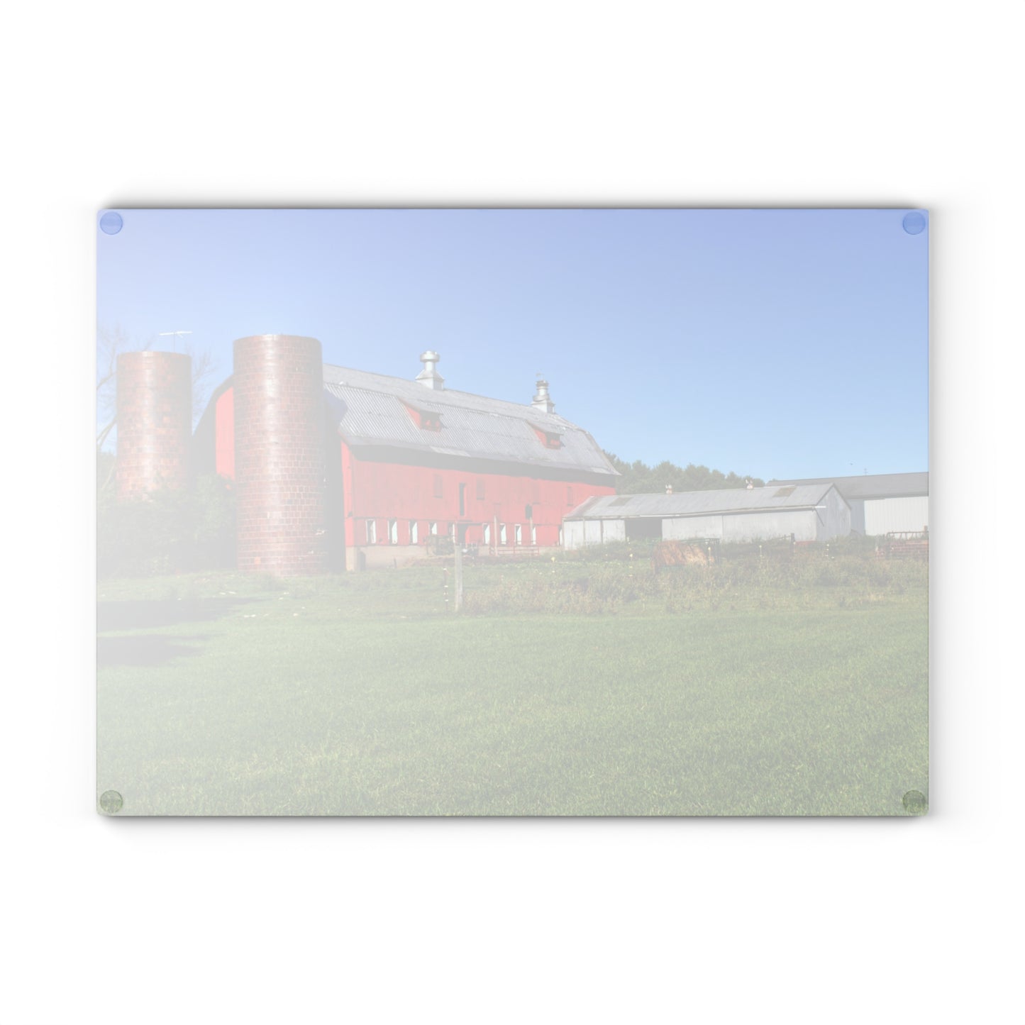 U R There Photography Baldwin Red II Rustic Farmhouse Tempered-Glass Cutting Board