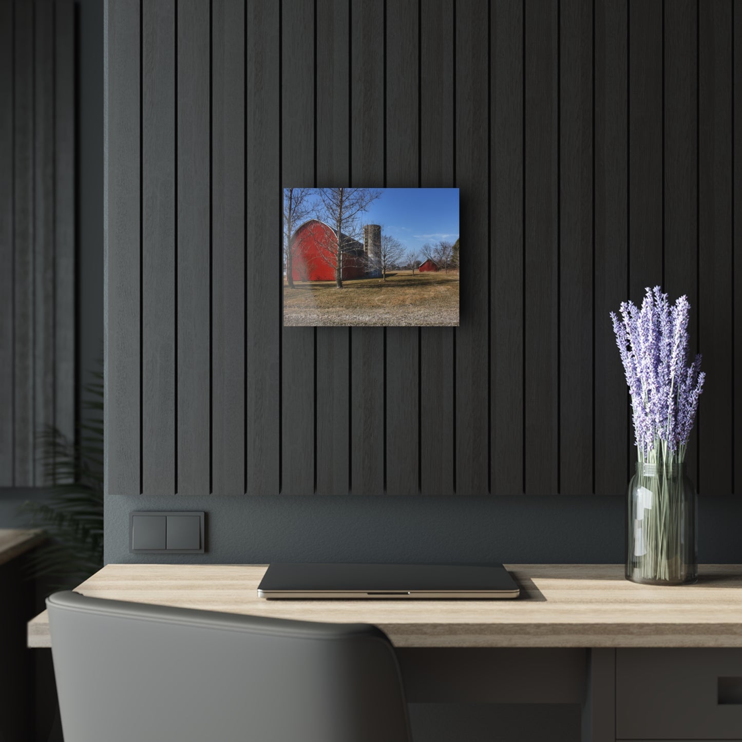 U R There Photography Romeo Plank Road Reds I Rustic Farmhouse Acrylic Wall Print