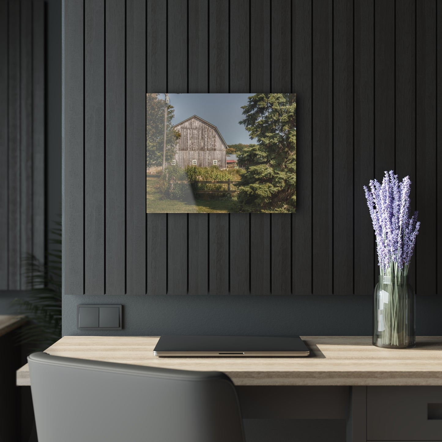 U R There Photography Roadside Grey of Vassar Rustic Farmhouse Acrylic Wall Print