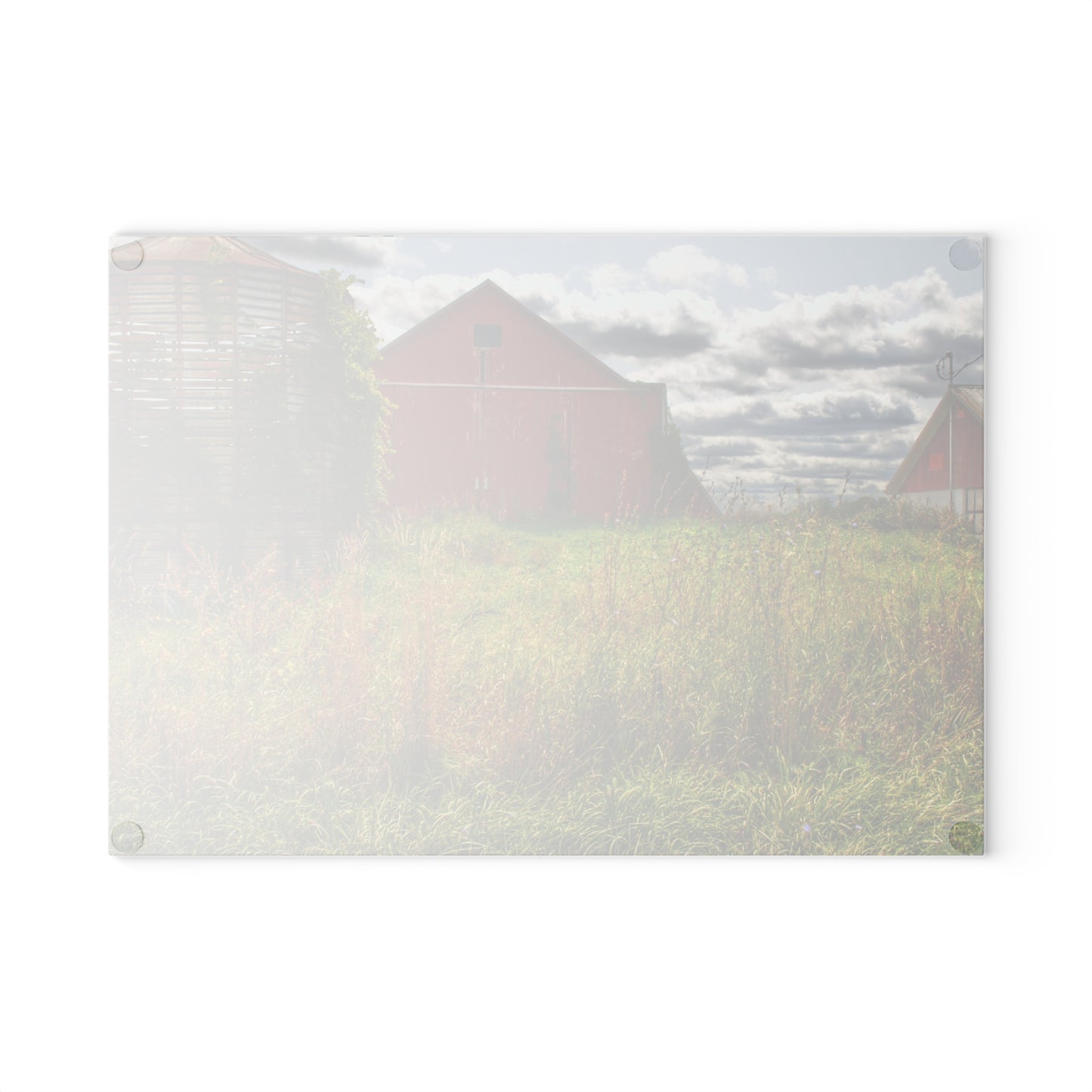 U R There Photography Roadside Relics Rustic Farmhouse Tempered-Glass Cutting Board