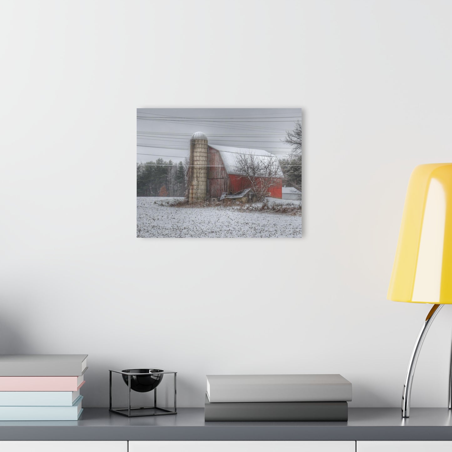 U R There Photography Arbela Road Red Rustic Farmhouse Acrylic Wall Print