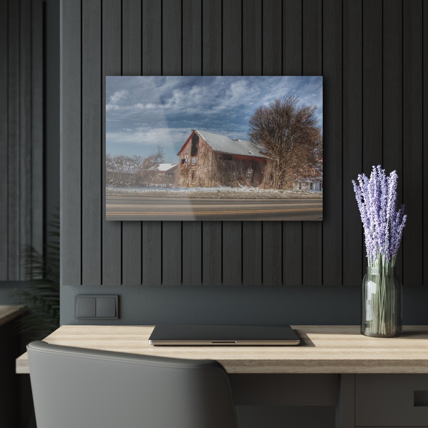 U R There Photography Almont Van Dyke Red II Rustic Farmhouse Acrylic Wall Print 14 "x 11"