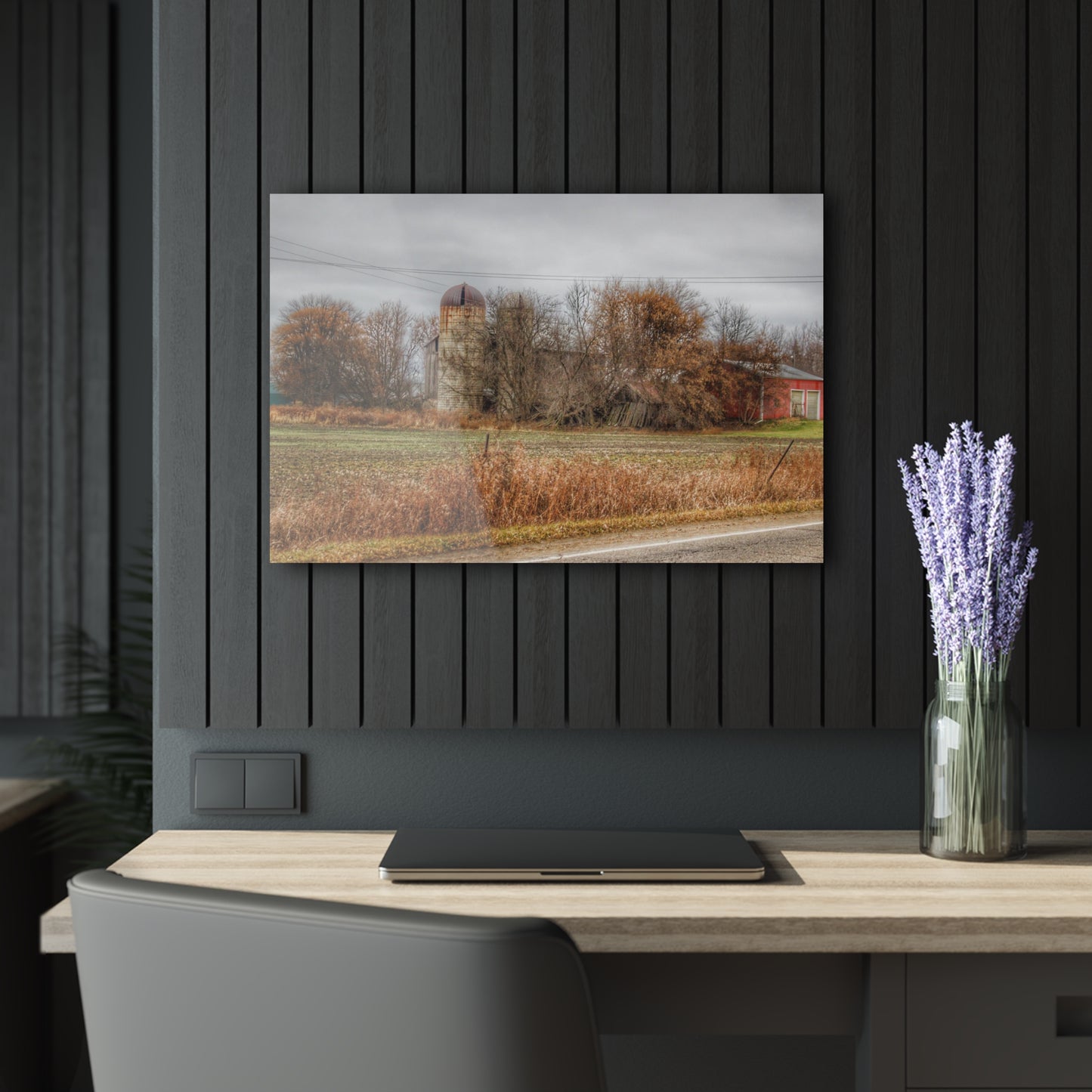 U R There Photography Burnside Road Grey II Rustic Farmhouse Acrylic Wall Print