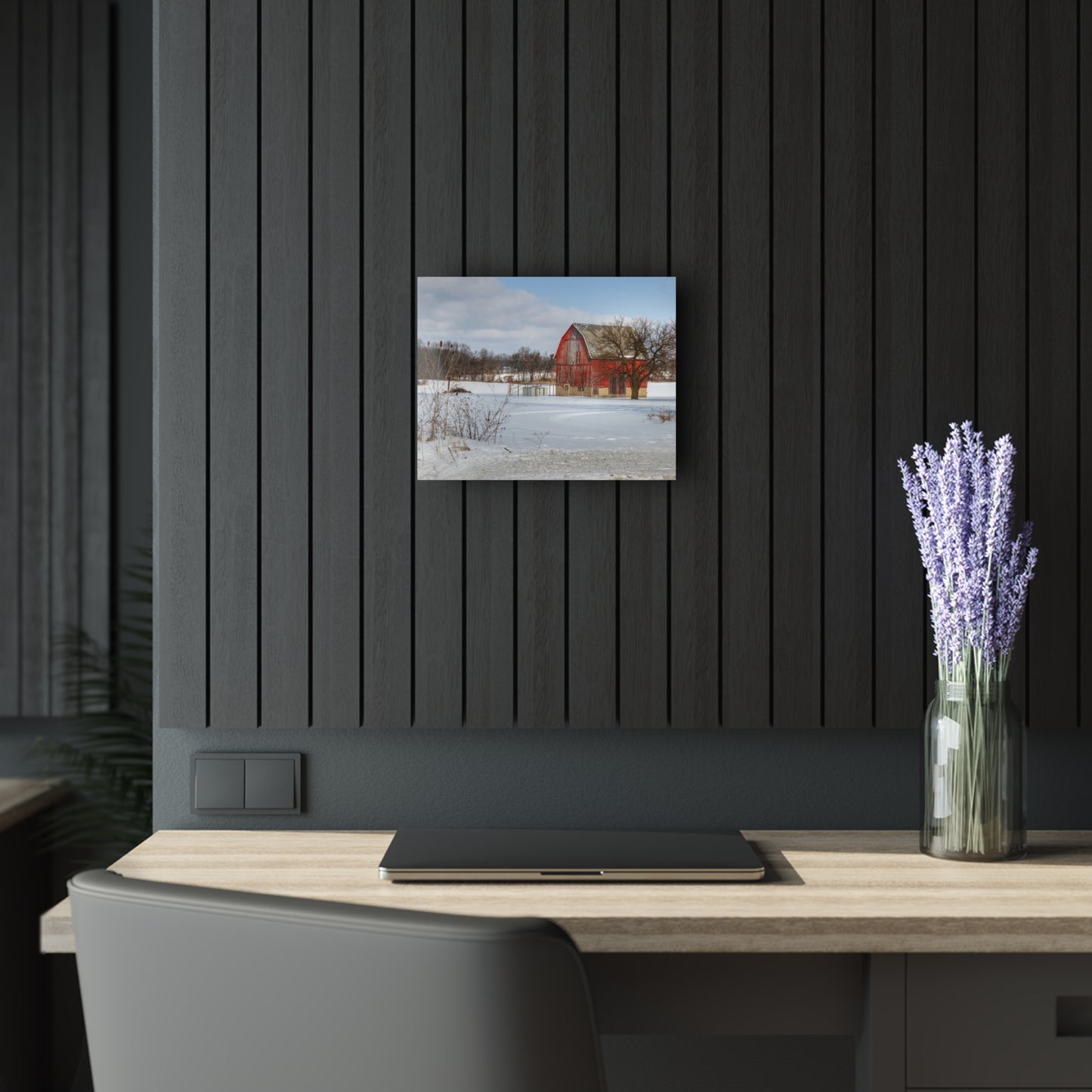 U R There Photography Oregon Road Hillside Red Rustic Farmhouse Acrylic Wall Print