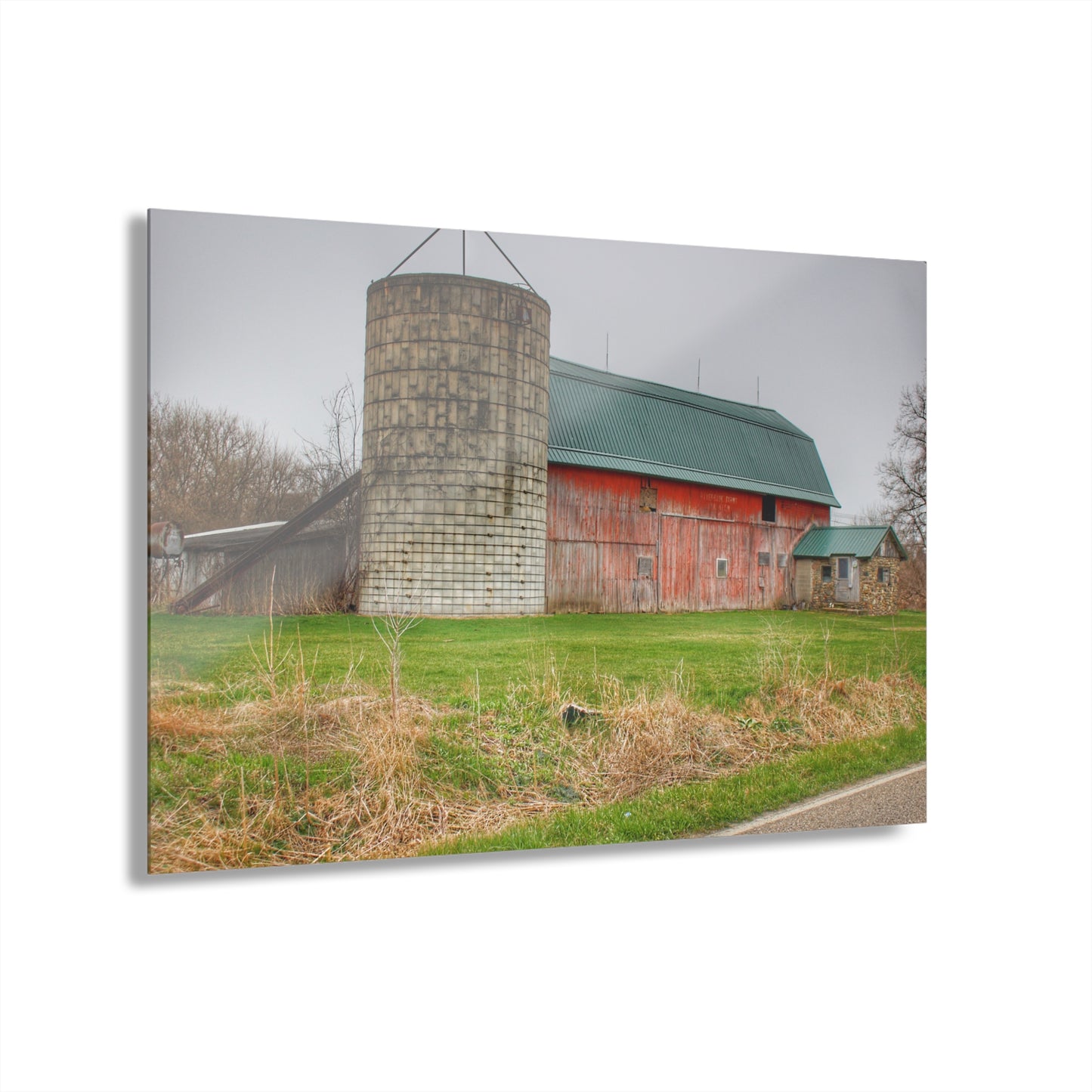 U R There Photography Plumb Creek Road Red I Rustic Farmhouse Acrylic Wall Print