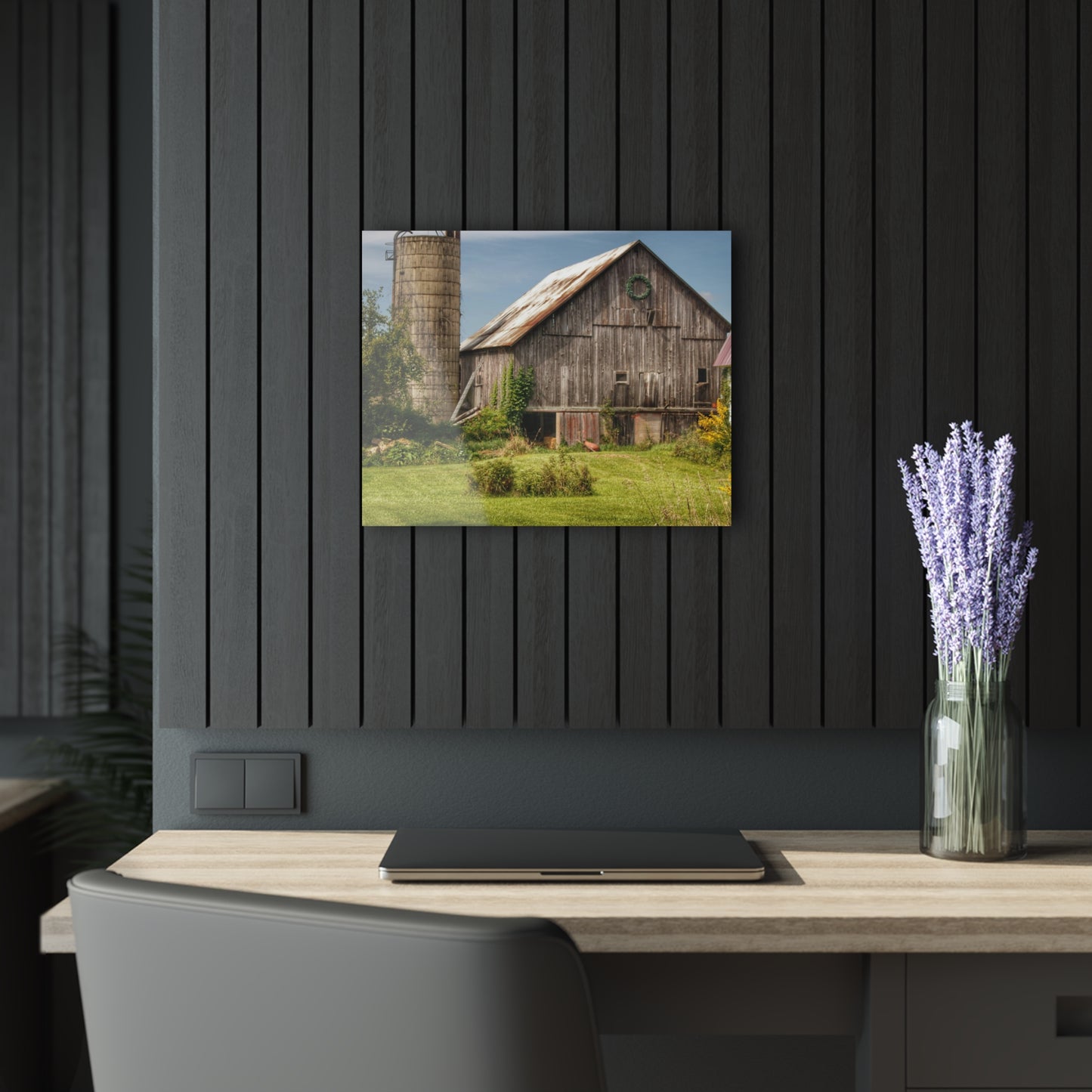 U R There Photography Churchill Christmas Barn in Summer Rustic Farmhouse Acrylic Wall Print