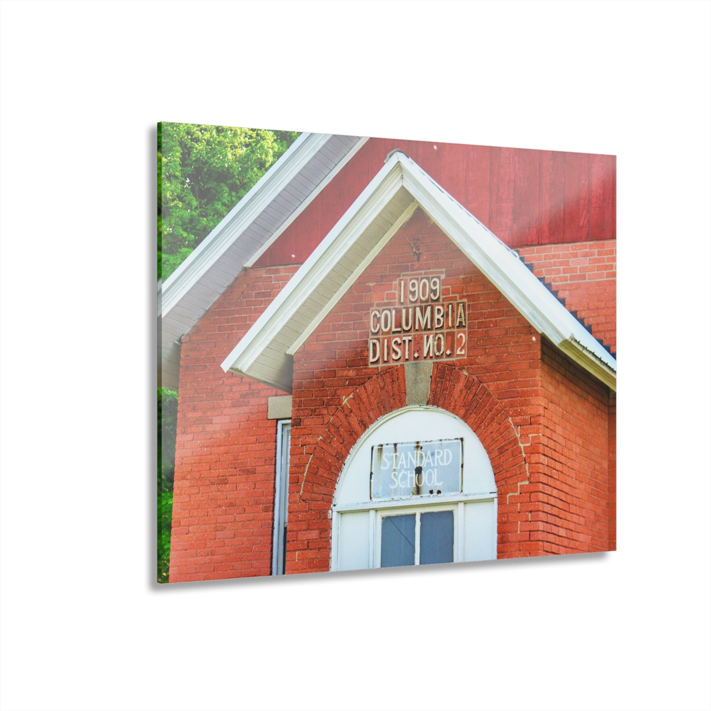 U R There Photography French Road Old Standard Schoolhouse II Rustic Farmhouse Acrylic Wall Print