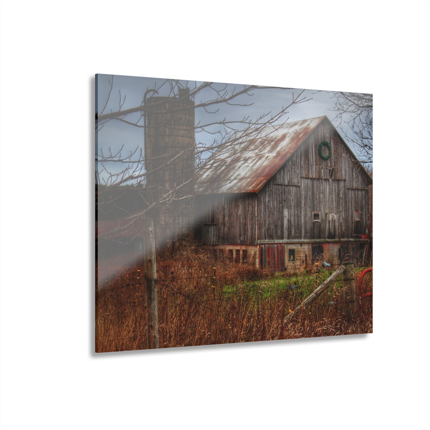 U R There Photography Churchill Christmas Barn II Rustic Farmhouse Acrylic Wall Print
