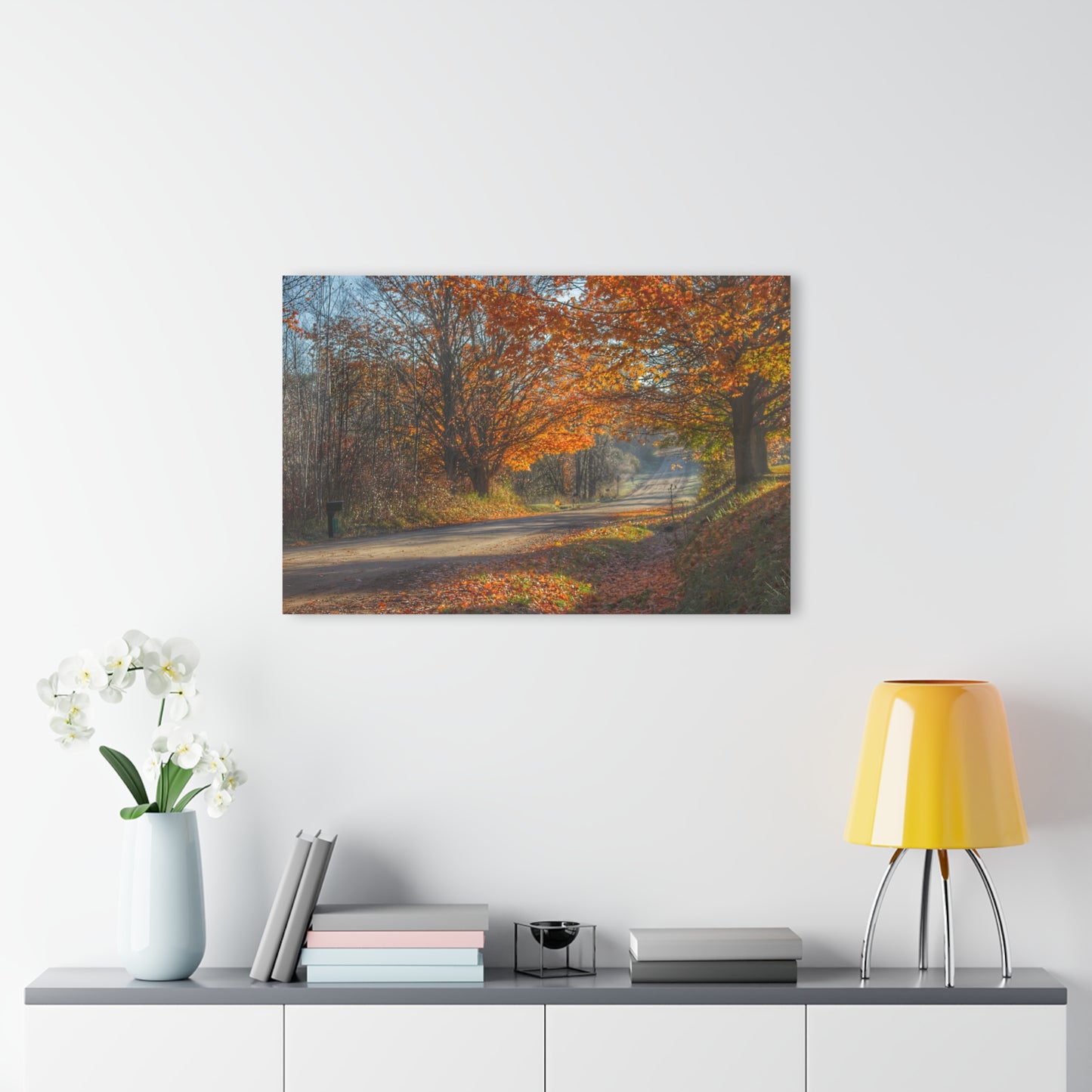 U R There Photography Fall on Oak Road Rustic Farmhouse Acrylic Wall Print