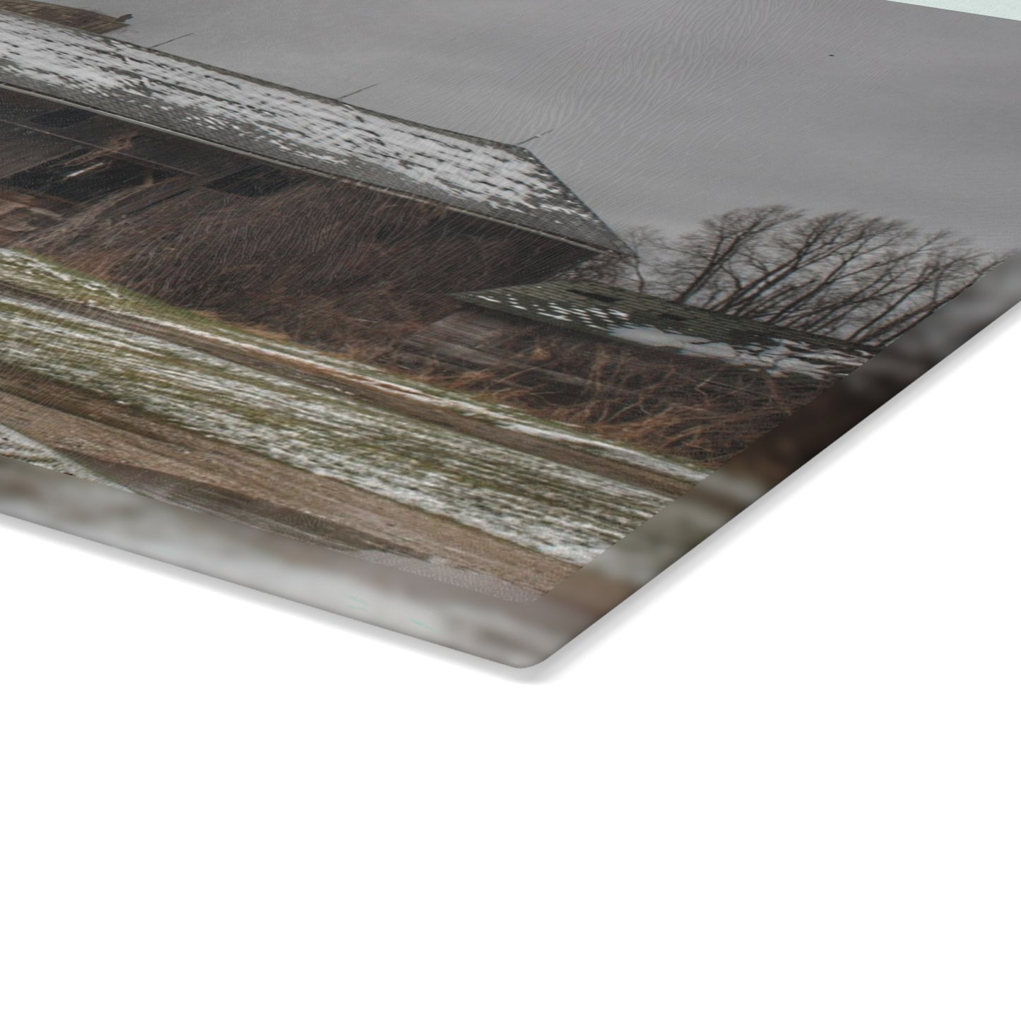 U R There Photography Wilder Road Grey in Spring Rustic Farmhouse Tempered-Glass Cutting Board