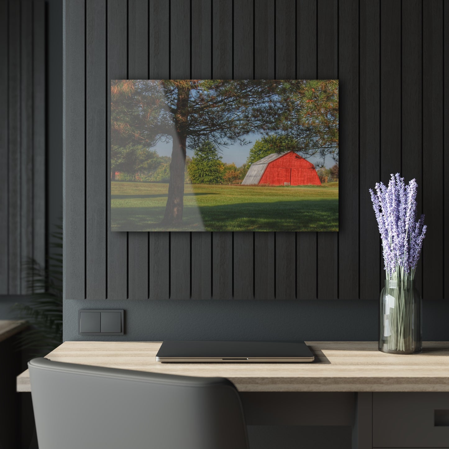 U R There Photography Peppermill Road Hidden Red Rustic Farmhouse Acrylic Wall Print