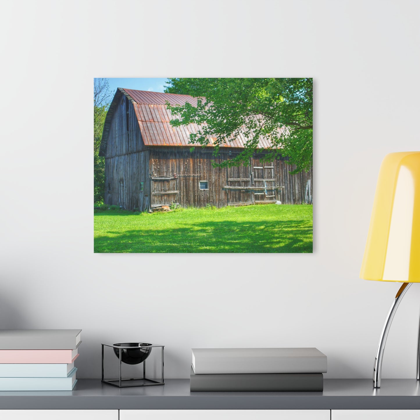 U R There Photography Sergent Road Grey Rustic Farmhouse Acrylic Wall Print