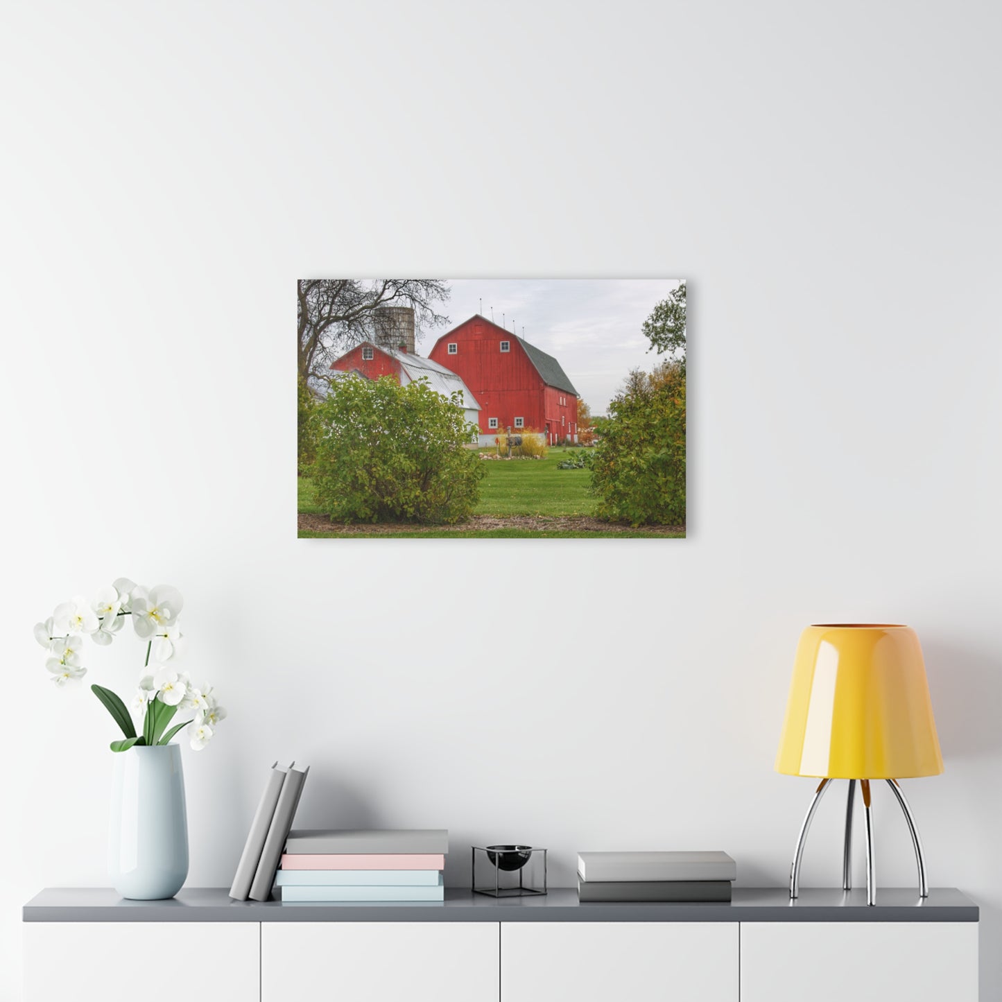 U R There Photography Potters Road Reds Rustic Farmhouse Acrylic Wall Print
