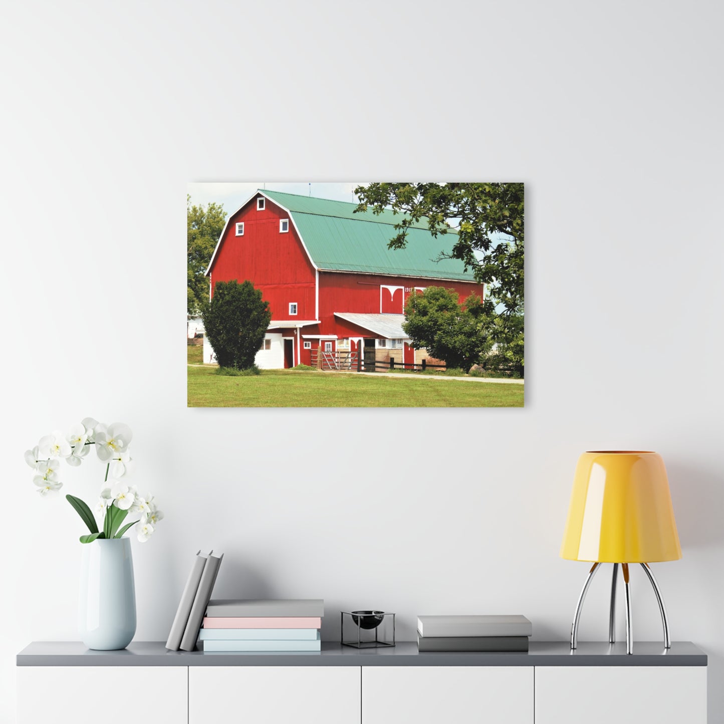 U R There Photography Stewart Road Red II Rustic Farmhouse Acrylic Wall Print