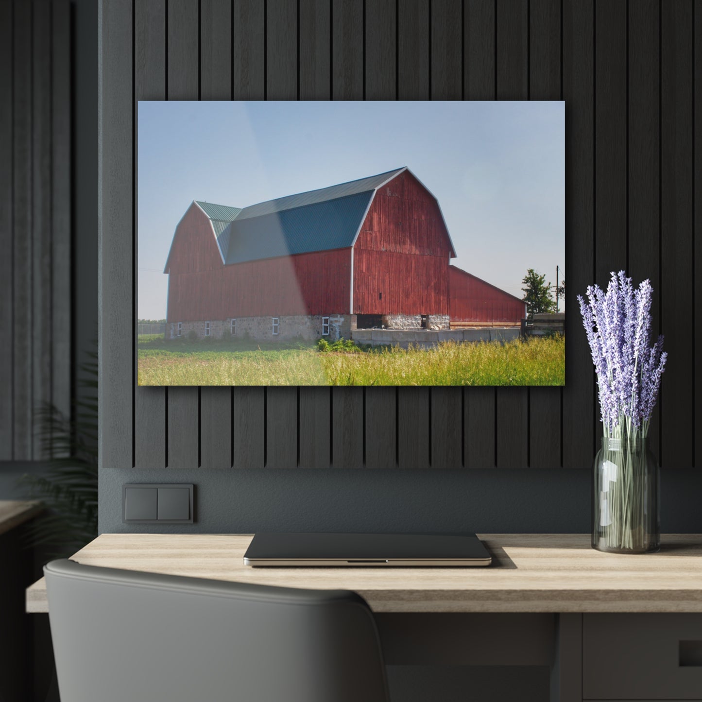 U R There Photography Burnside Red Rustic Farmhouse Acrylic Wall Print