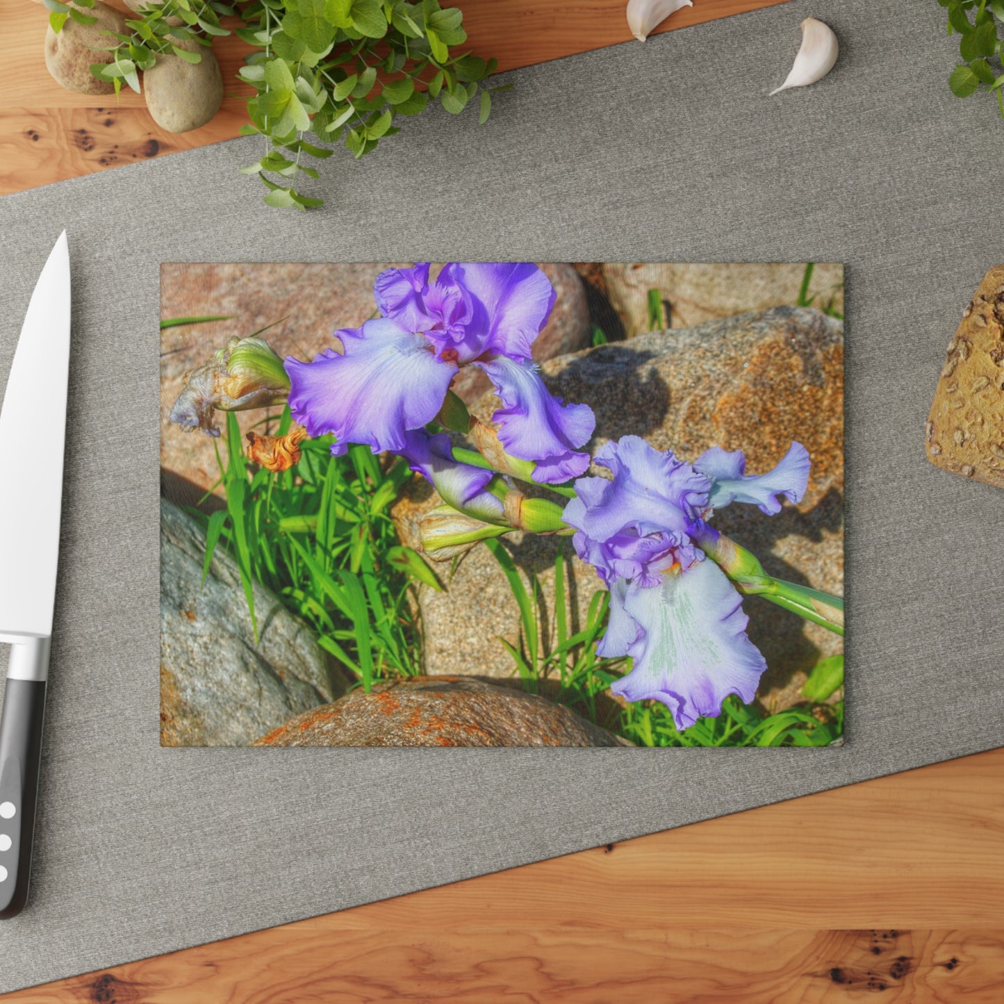 U R There Photography Saint Hugos Iris Rustic Farmhouse Tempered-Glass Cutting Board