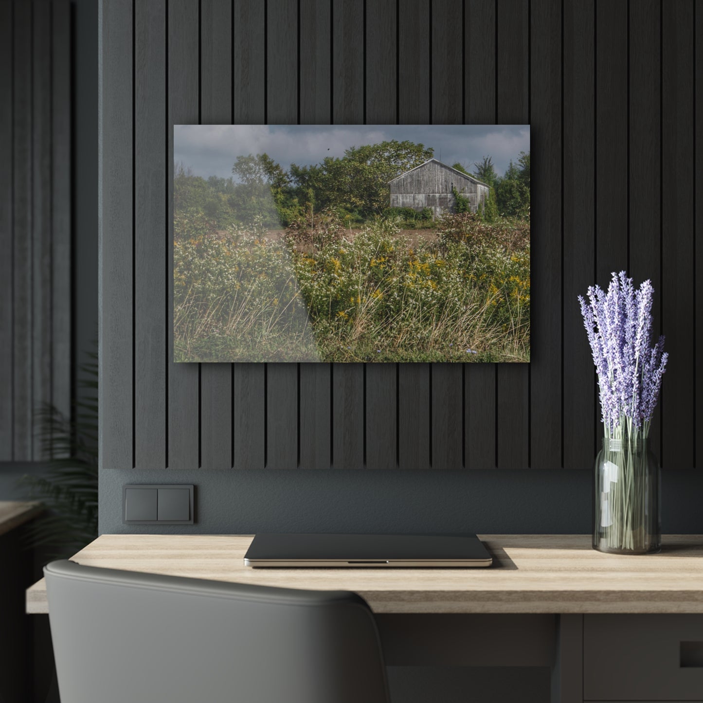 U R There Photography Almont Road Grey Rustic Farmhouse Acrylic Wall Print