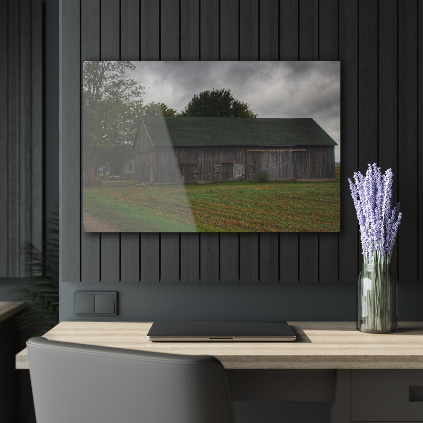 U R There Photography Weaver Road Grey Rustic Farmhouse Acrylic Wall Print