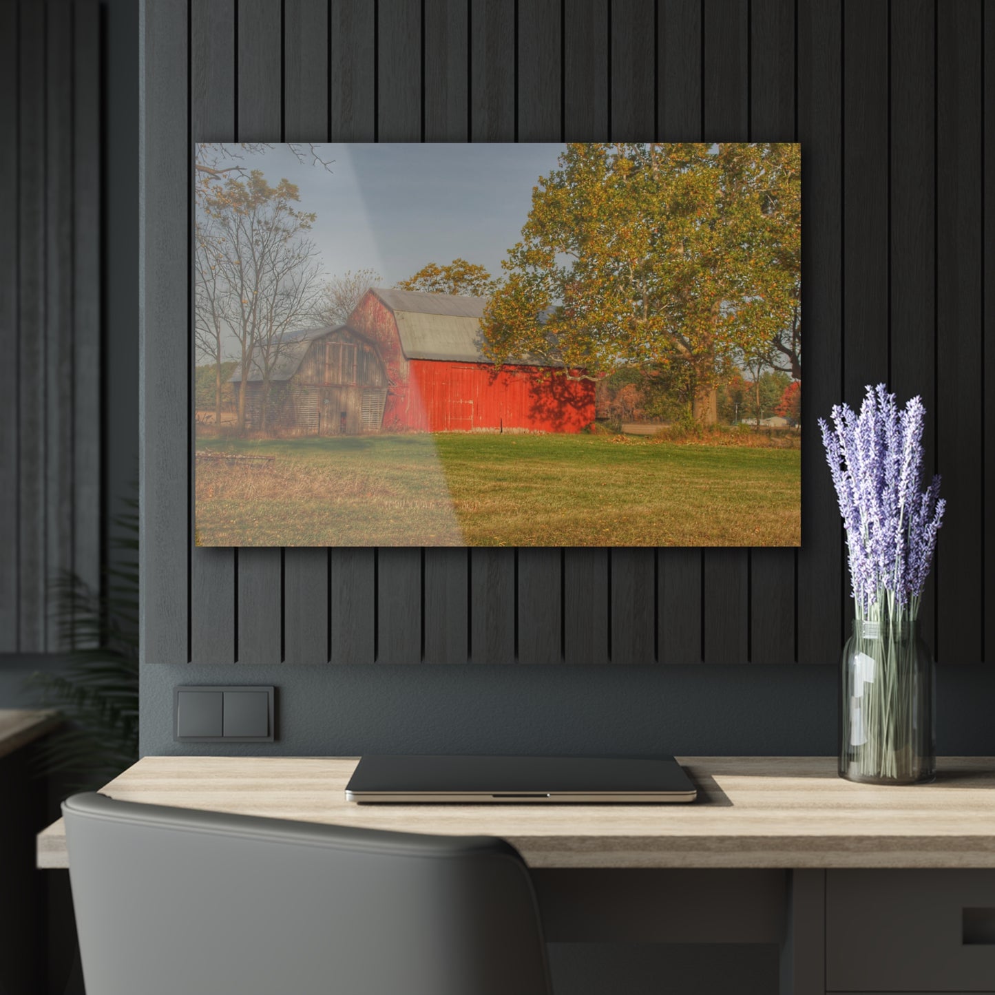 U R There Photography Barkley Road Red I Rustic Farmhouse Acrylic Wall Print
