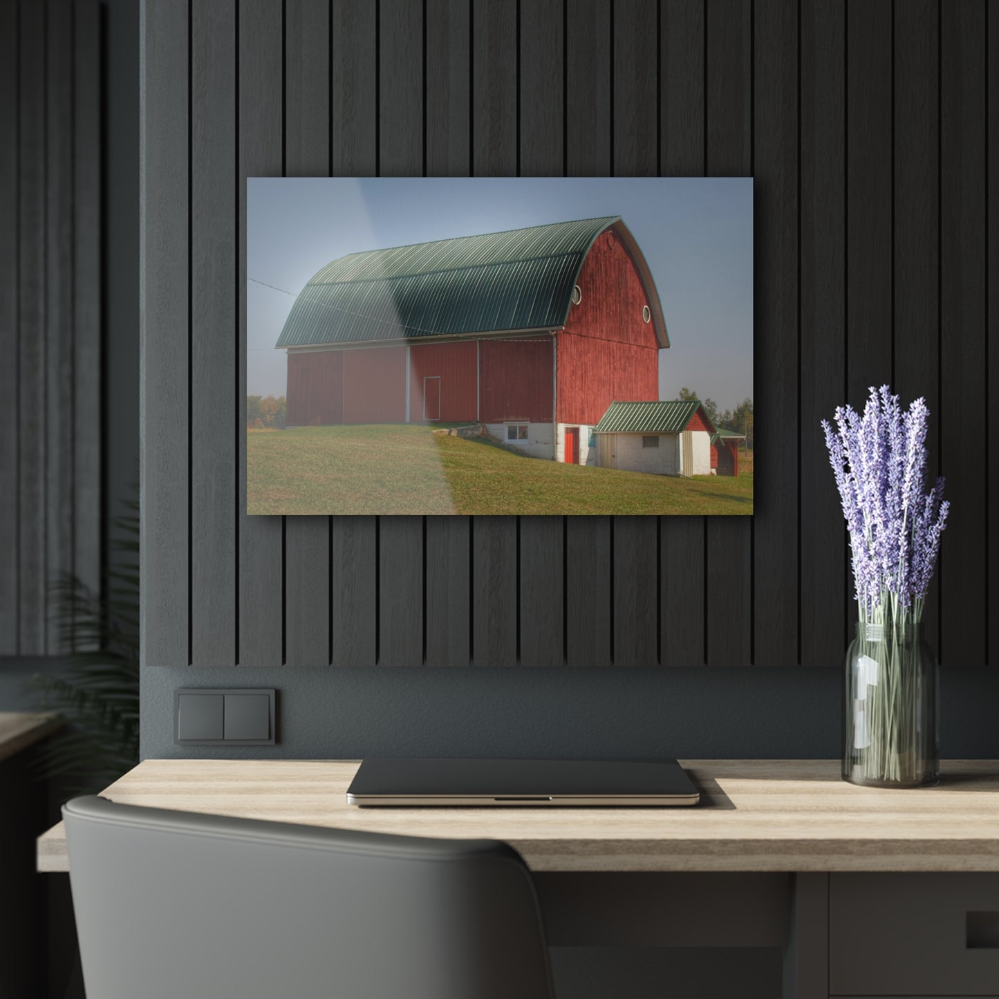 U R There Photography Barnes Road Red Rustic Farmhouse Acrylic Wall Print