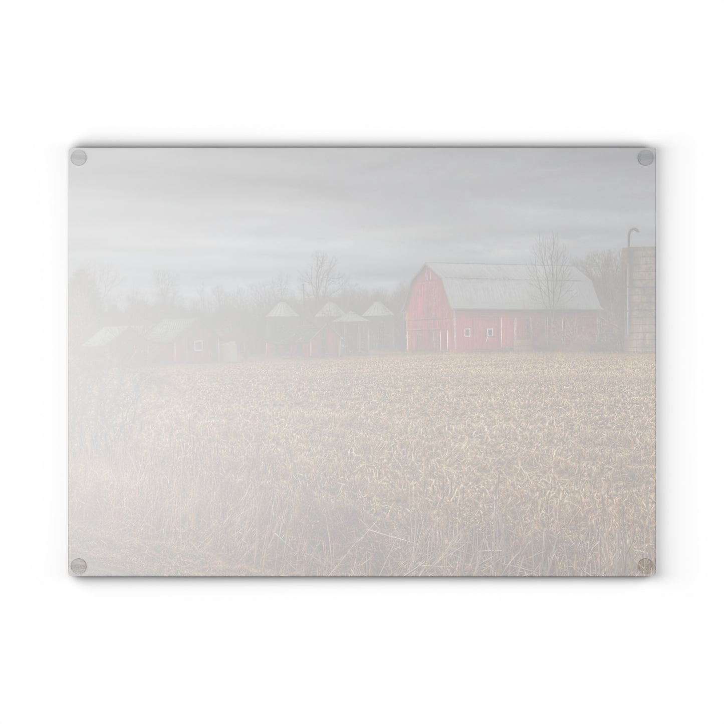 U R There Photography Barns of Arbela II Rustic Farmhouse Tempered-Glass Cutting Board