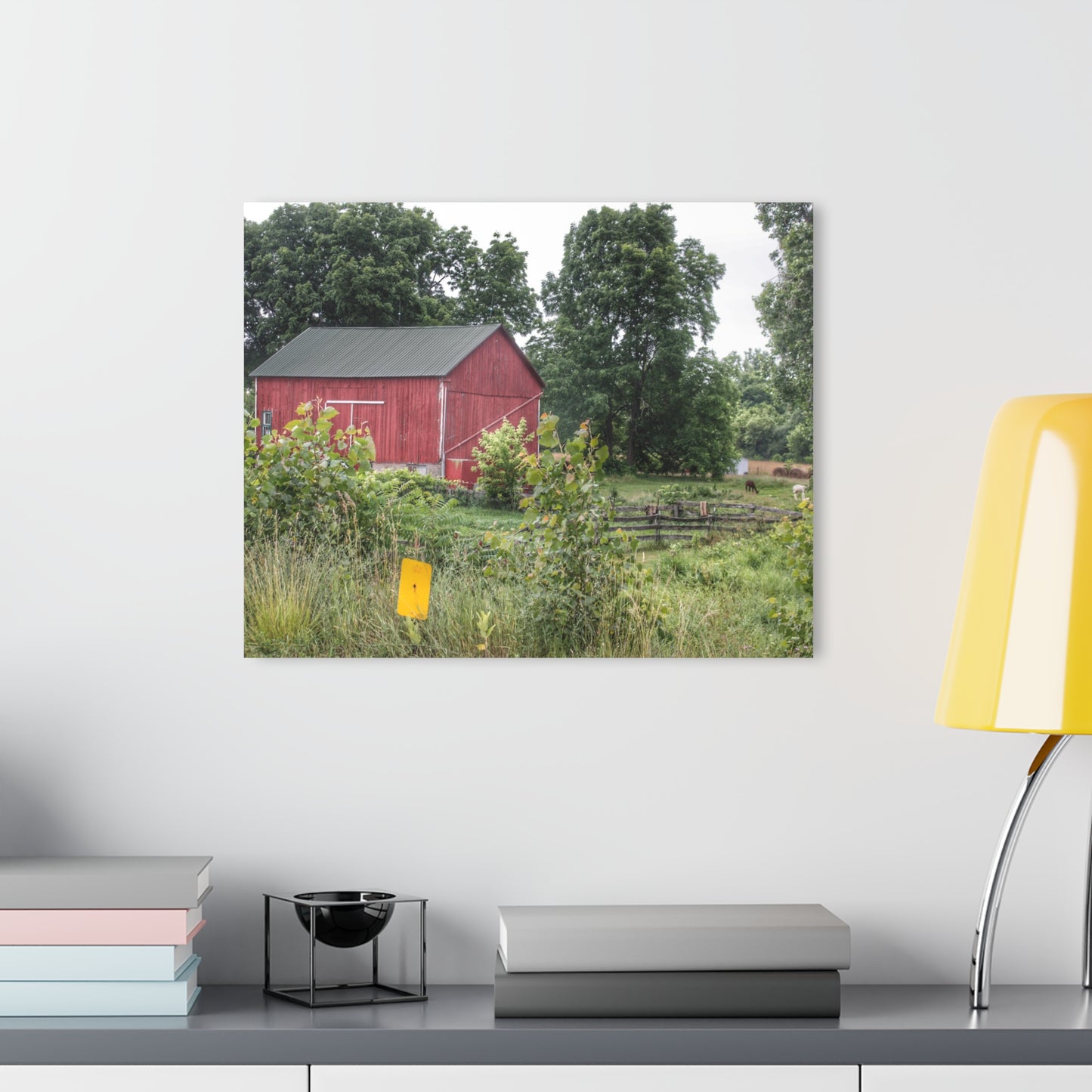 U R There Photography Clifford Road Alpaca Barn Rustic Farmhouse Acrylic Wall Print