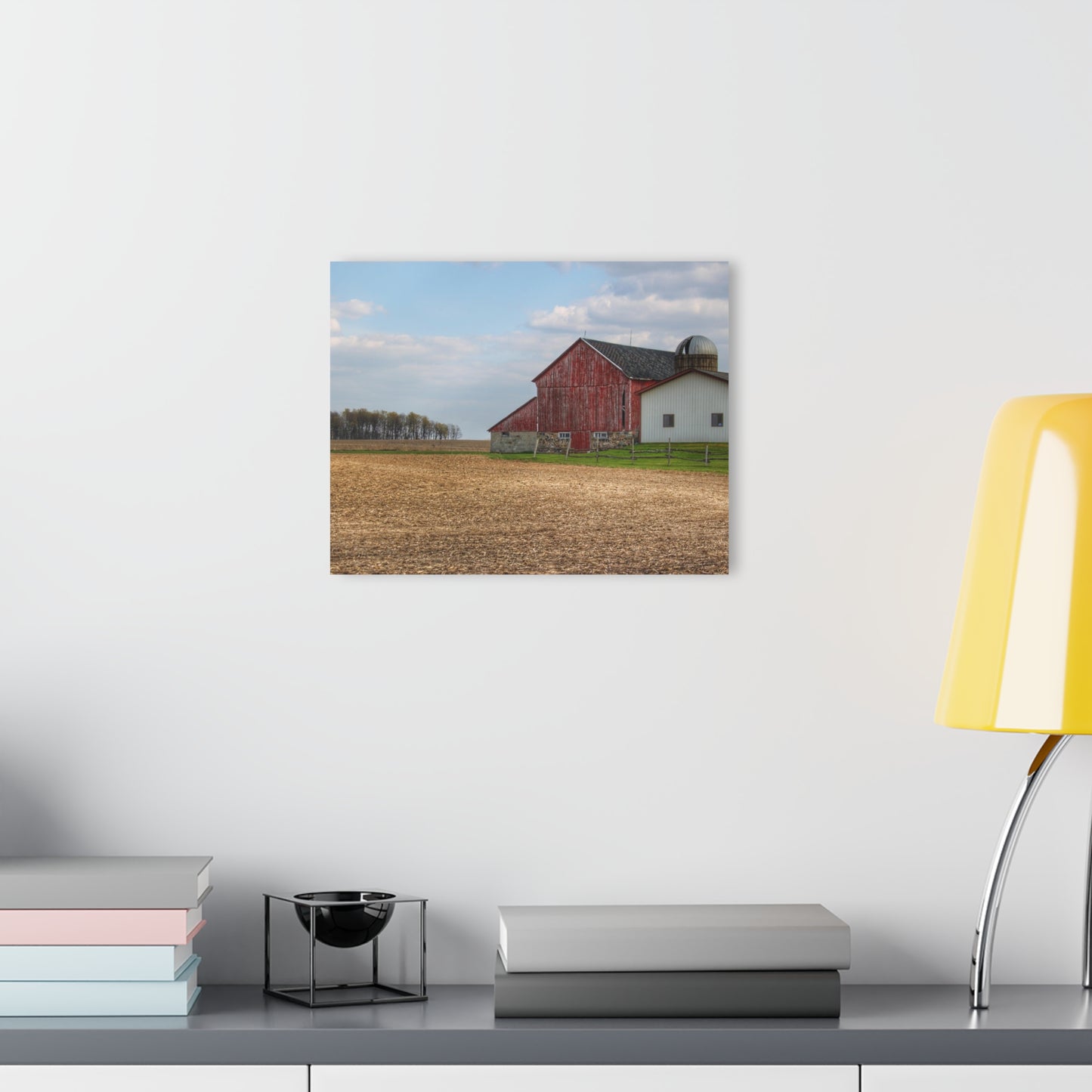 U R There Photography Cedar Creek Road Saltbox Red Rustic Farmhouse Acrylic Wall Print
