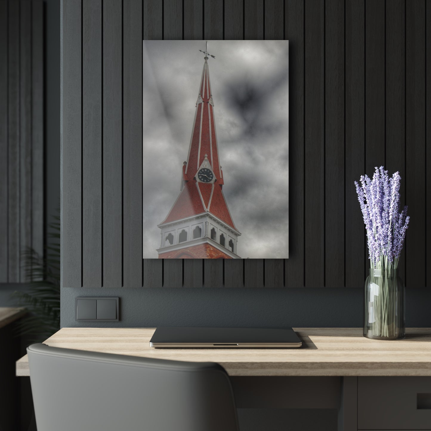 Rustic Farmhouse Wall Print featuring Almont Church Spire