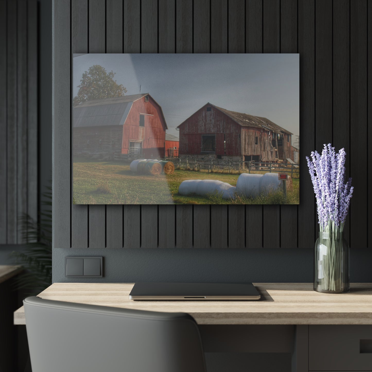 U R There Photography Irish Road Old Reds I Rustic Farmhouse Acrylic Wall Print