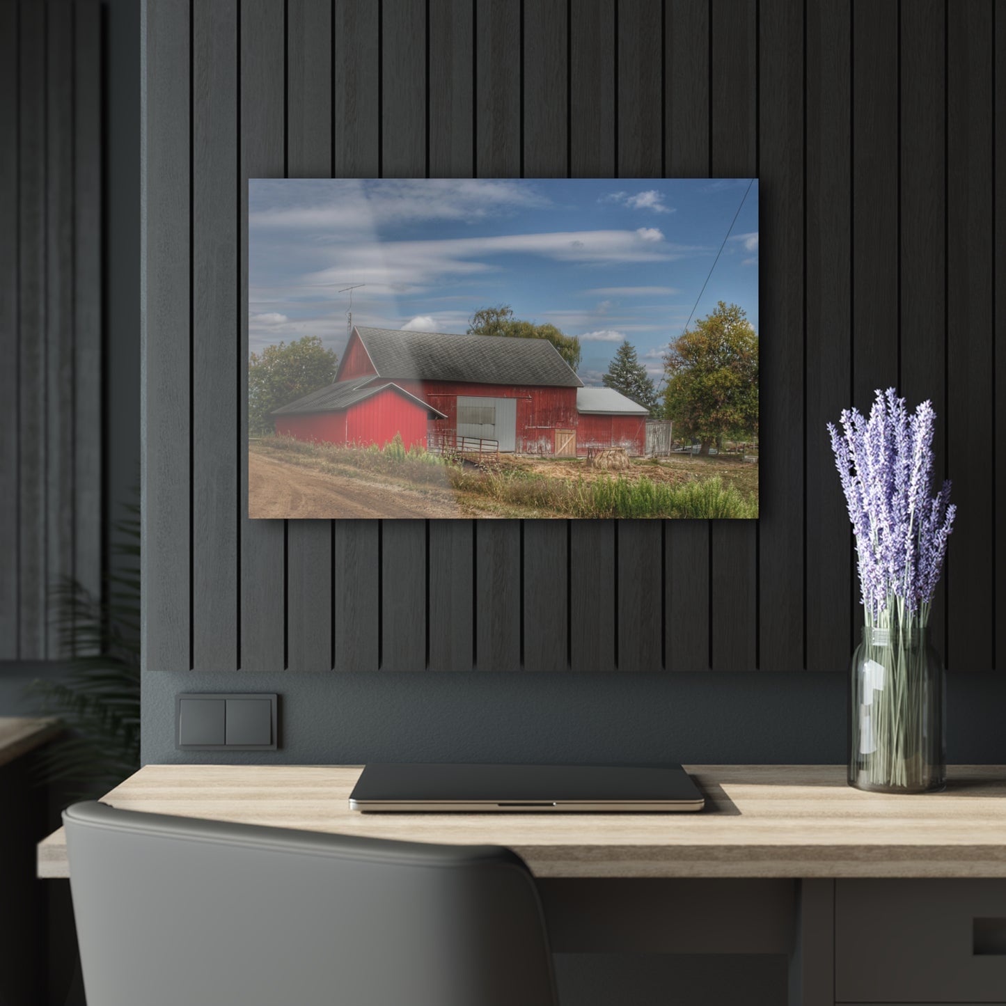 U R There Photography Wheeling Road Horse Barn Rustic Farmhouse Acrylic Wall Print