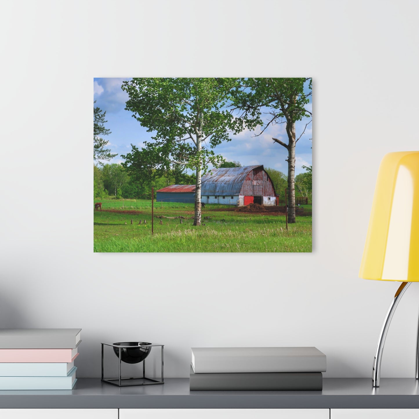 U R There Photography Shepard Road Hillman Red Rustic Farmhouse Acrylic Wall Print