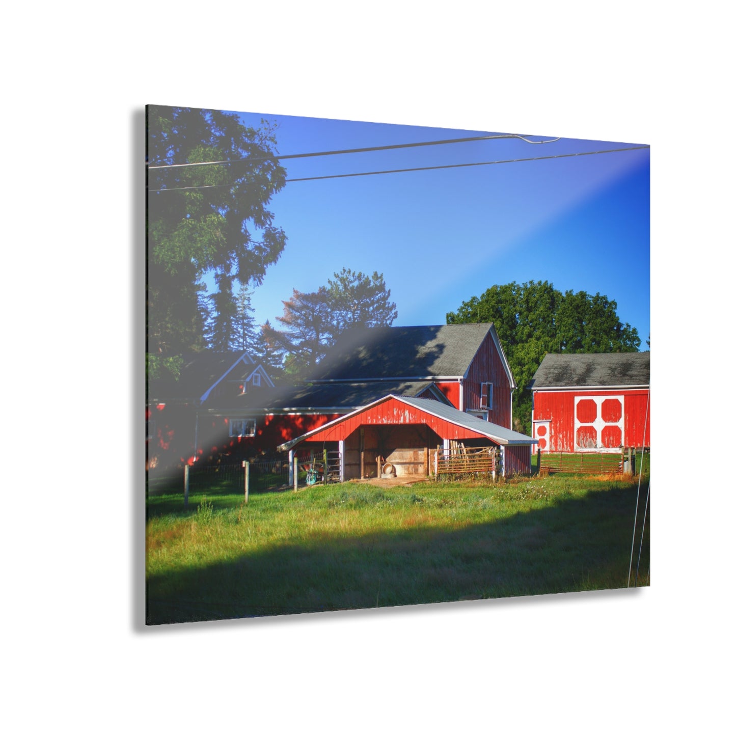 U R There Photography Rochester Road Little Red Farm Rustic Farmhouse Acrylic Wall Print