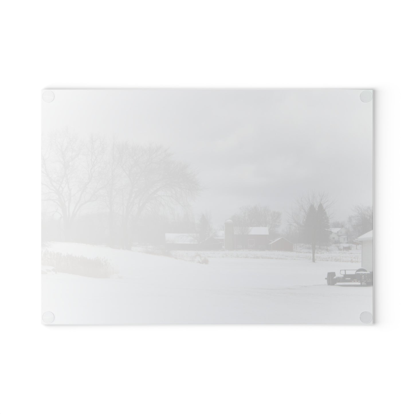 U R There Photography Across the Field on Sandy Lane Rustic Farmhouse Tempered-Glass Cutting Board