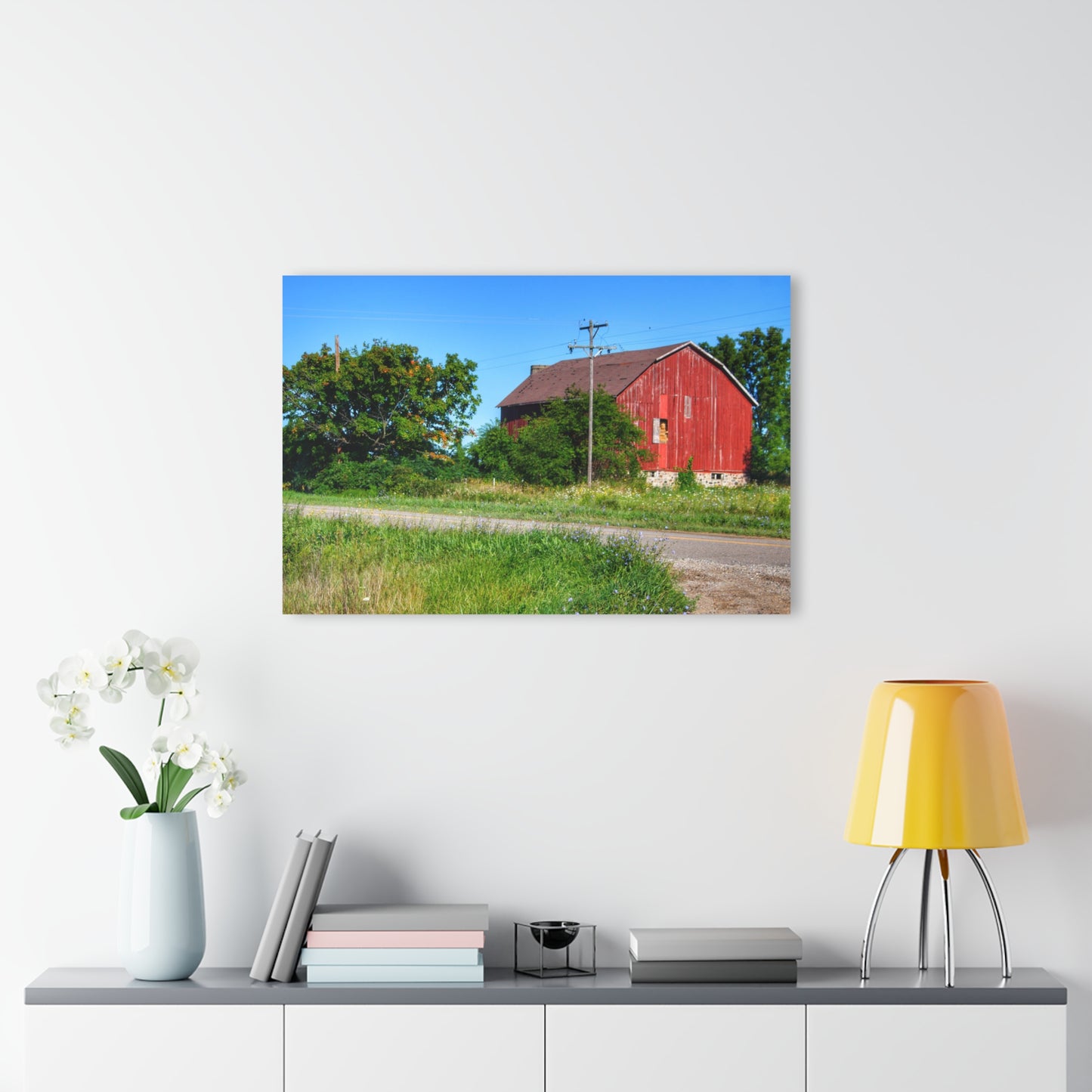 U R There Photography Armstrong Road Red II Rustic Farmhouse Acrylic Wall Print