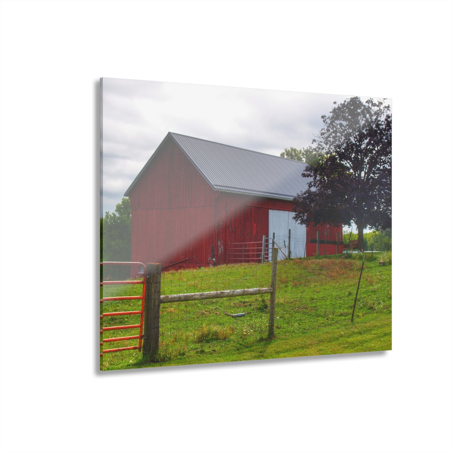 U R There Photography Slattery Red Rustic Farmhouse Acrylic Wall Print