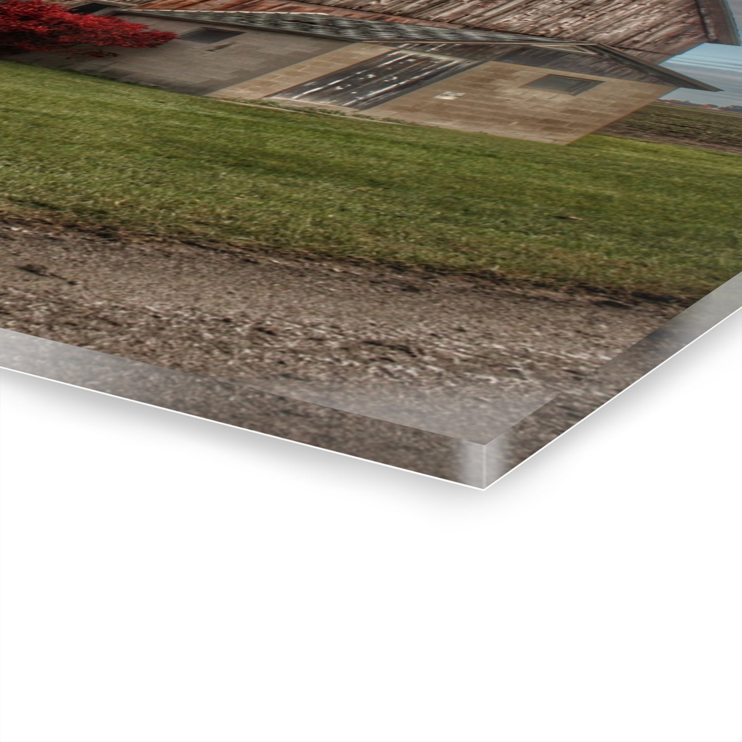 U R There Photography Roedel Road Red Rustic Farmhouse Acrylic Wall Print