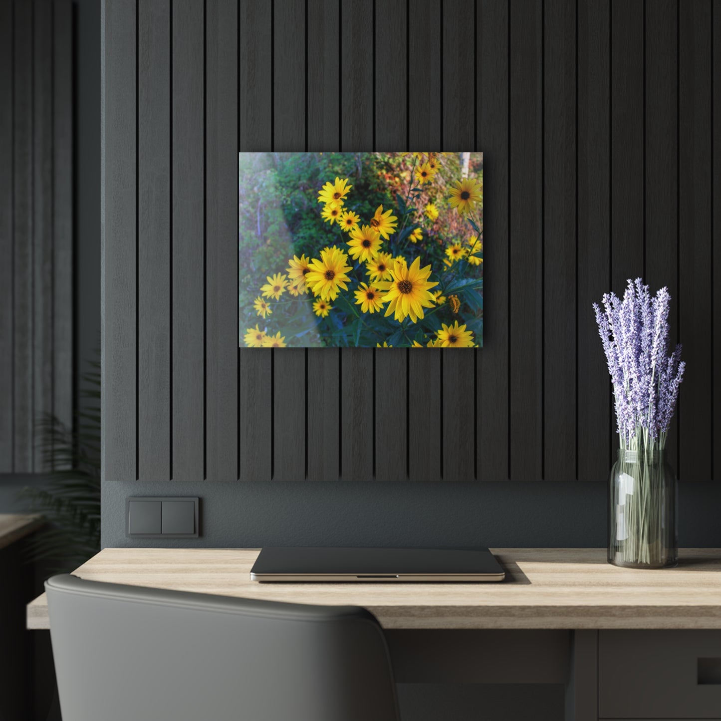 U R There Photography Bursts of Gold Rustic Farmhouse Acrylic Wall Print 14 "x 11"