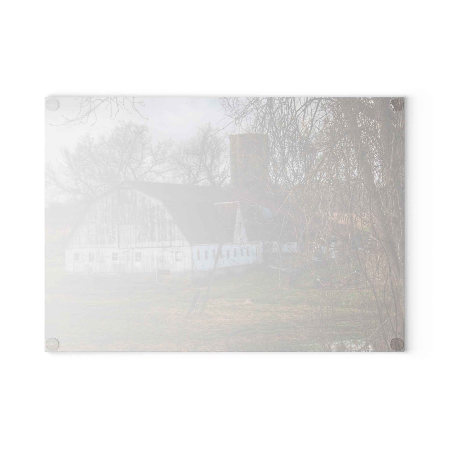 U R There Photography Otter Lake Road White Rustic Farmhouse Tempered-Glass Cutting Board