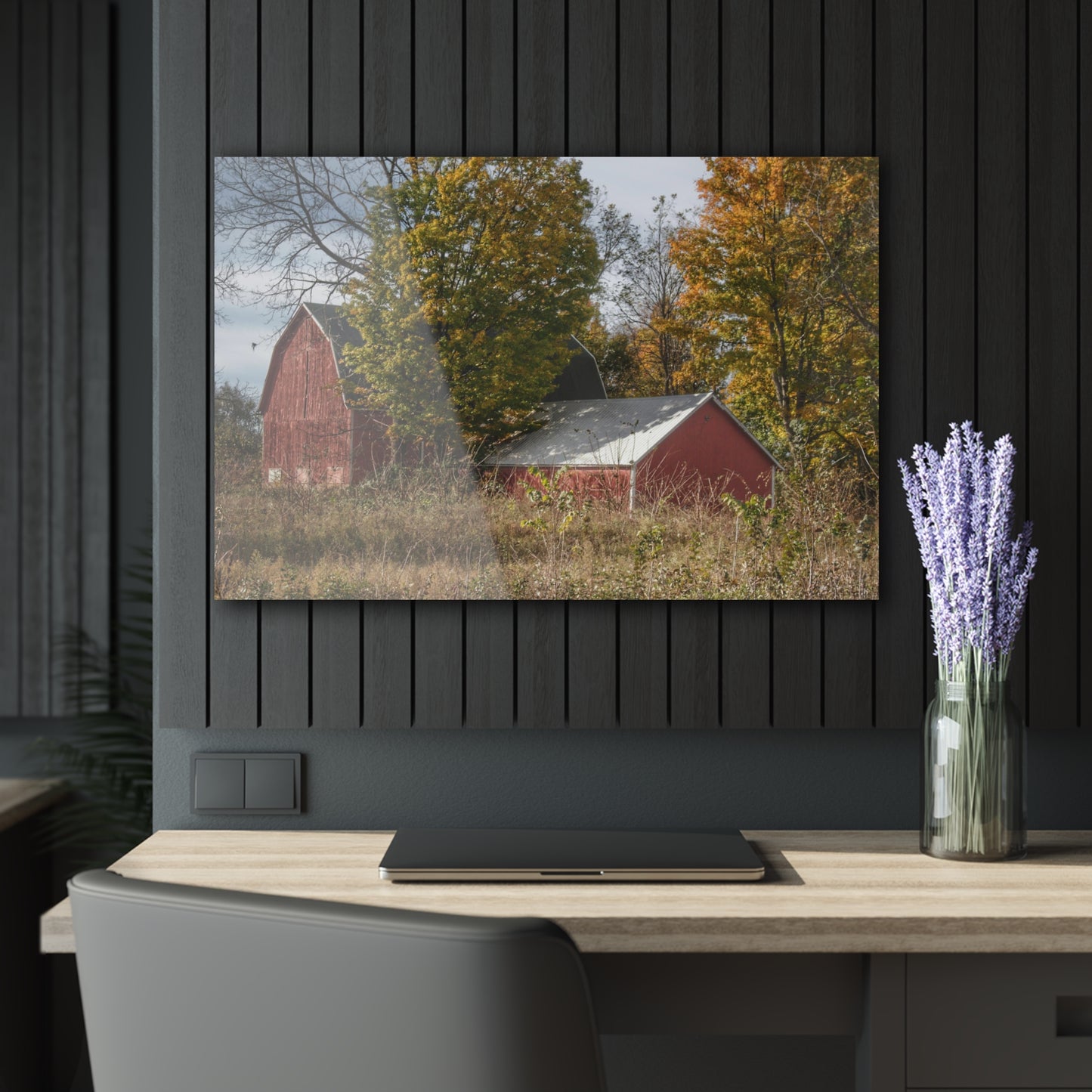 U R There Photography Bowers Road Red I Rustic Farmhouse Acrylic Wall Print